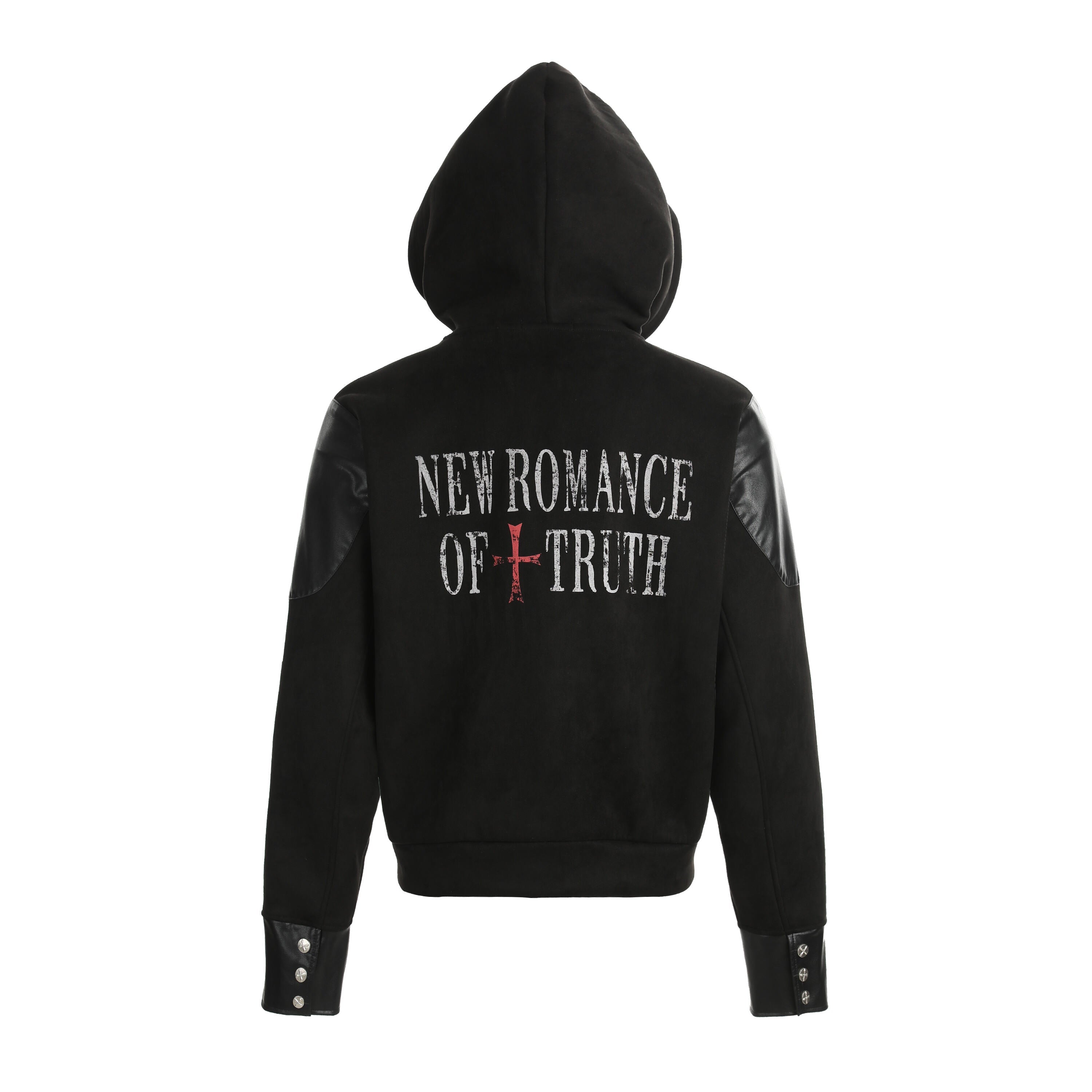 Truth Blazing Flame Mixed-Media Embroidered Hooded Jacket
