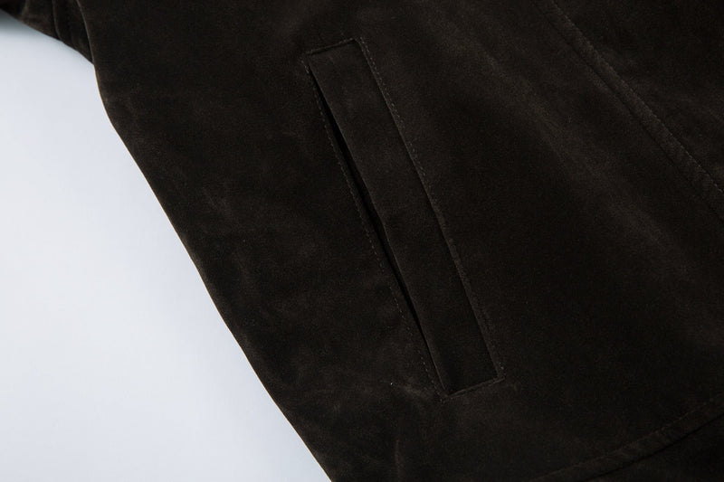 Suede-Texture Metal Clasp Jacket | Vintage Street Style