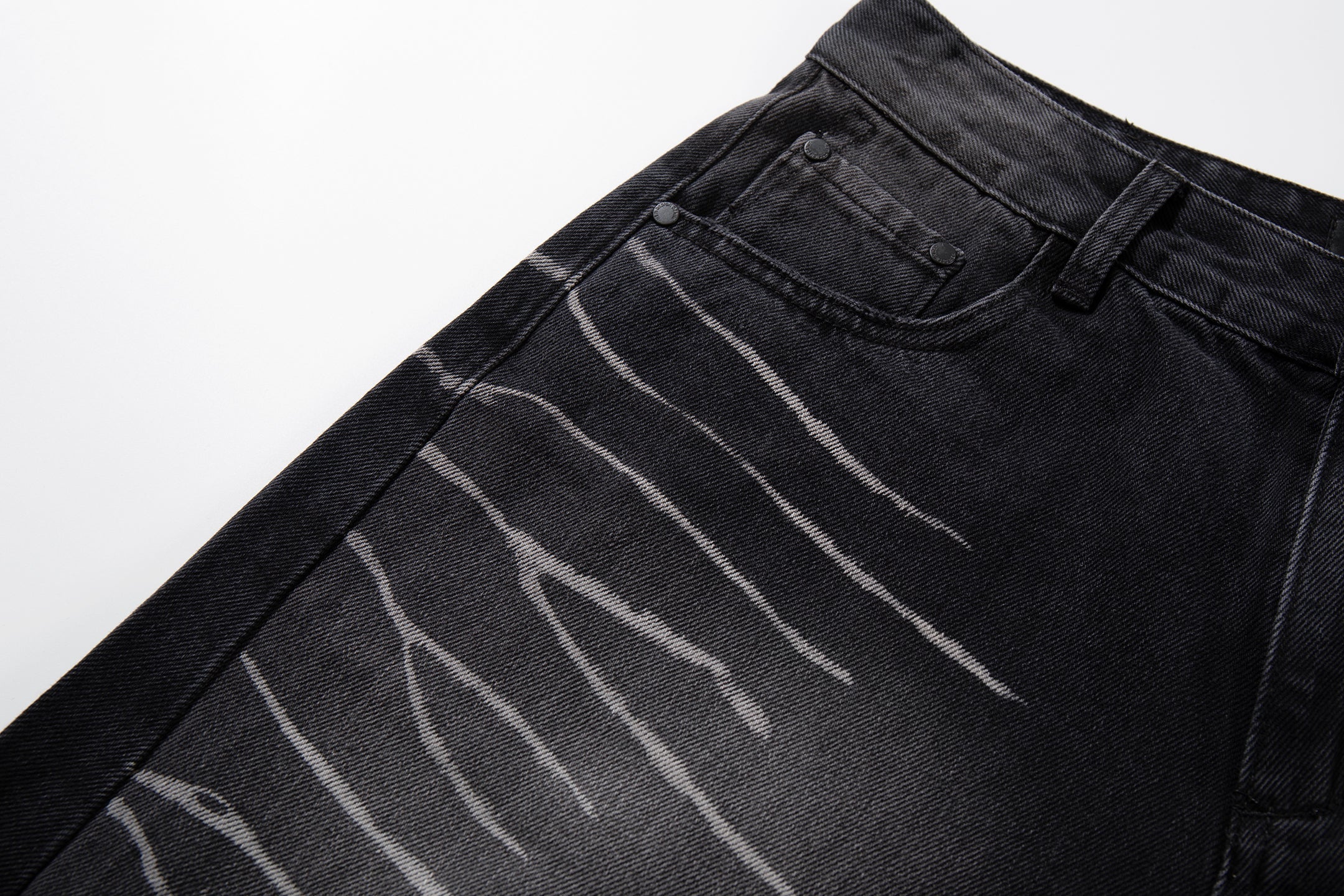 Omirad Scratch Fade Wide-Leg Jeans | Washed Black Denim