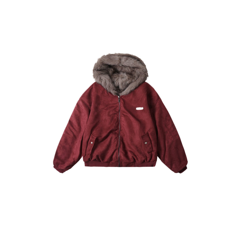 Omirad Reversible Faux Fur Hooded Jacket | Two Looks in One