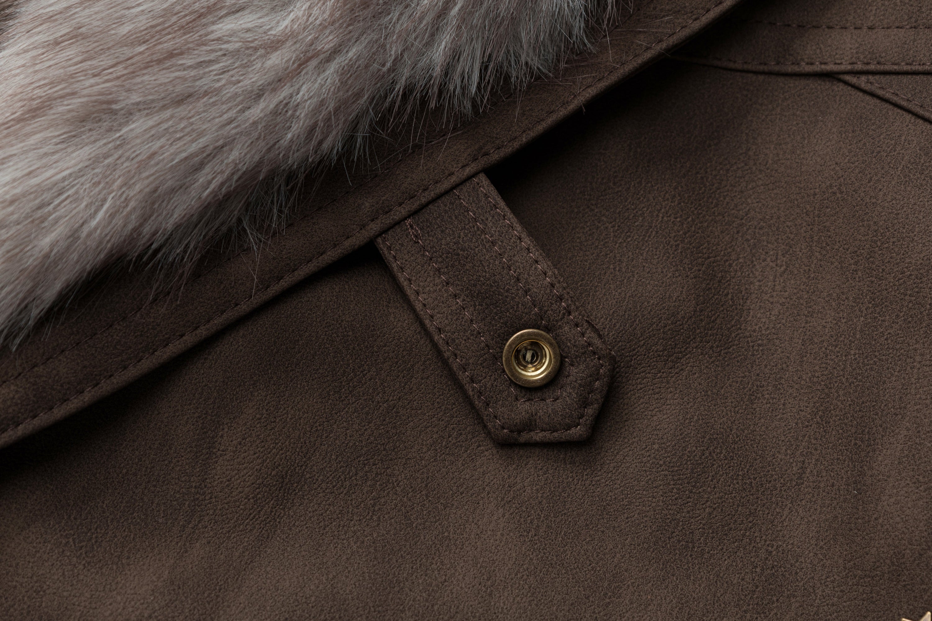 Fur-Collar Studded PU Bomber Jacket | Vintage Streetwear