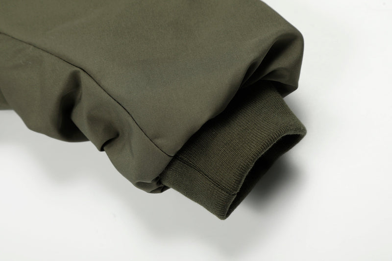 Detachable Faux Fur Scarf Bomber Jacket | Olive & Black