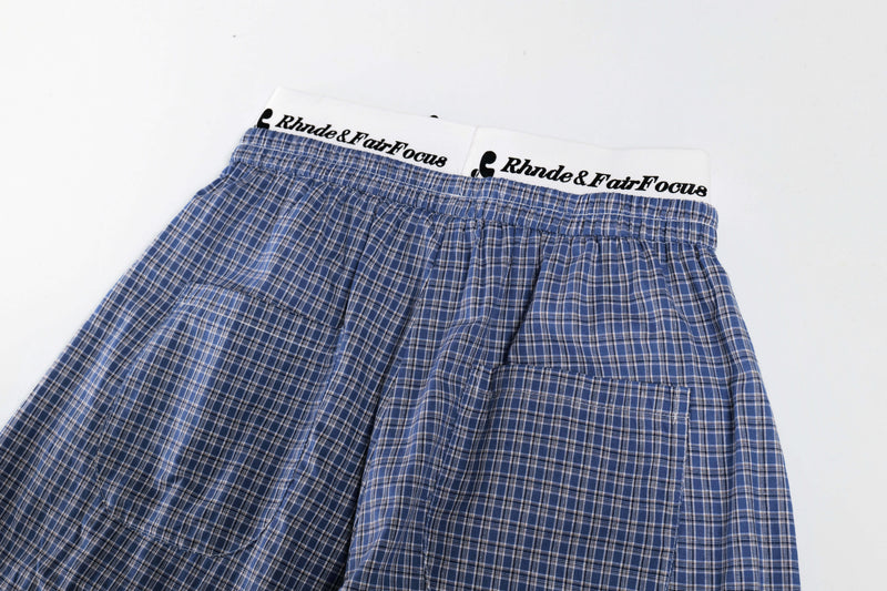 Check Pattern Relaxed Wide-Leg Cotton Pants | SEAKOFF