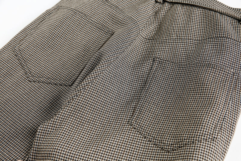 Omirad Micro-Check Belted Wide-Leg Pants | Cotton Blend