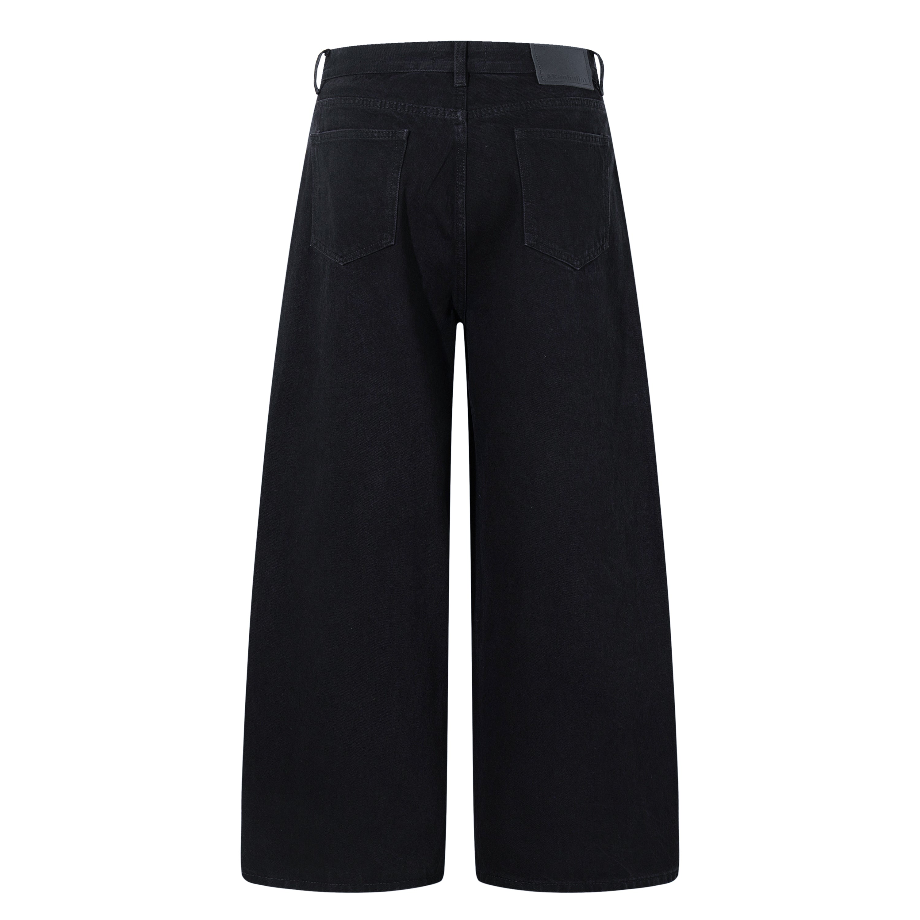 Omirad Rhinestone Wide-Leg Black Denim Jeans | SEAKOFF