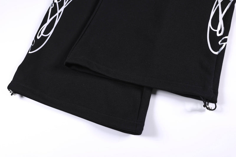 Omirad Leopard Panel Sweatpants | Wide-Leg Streetwear