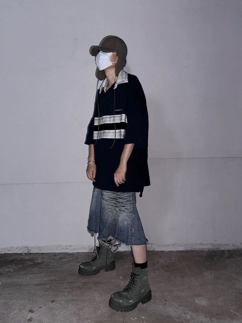 Omirad Distressed Fade Wide-Leg Denim Shorts | Streetwear