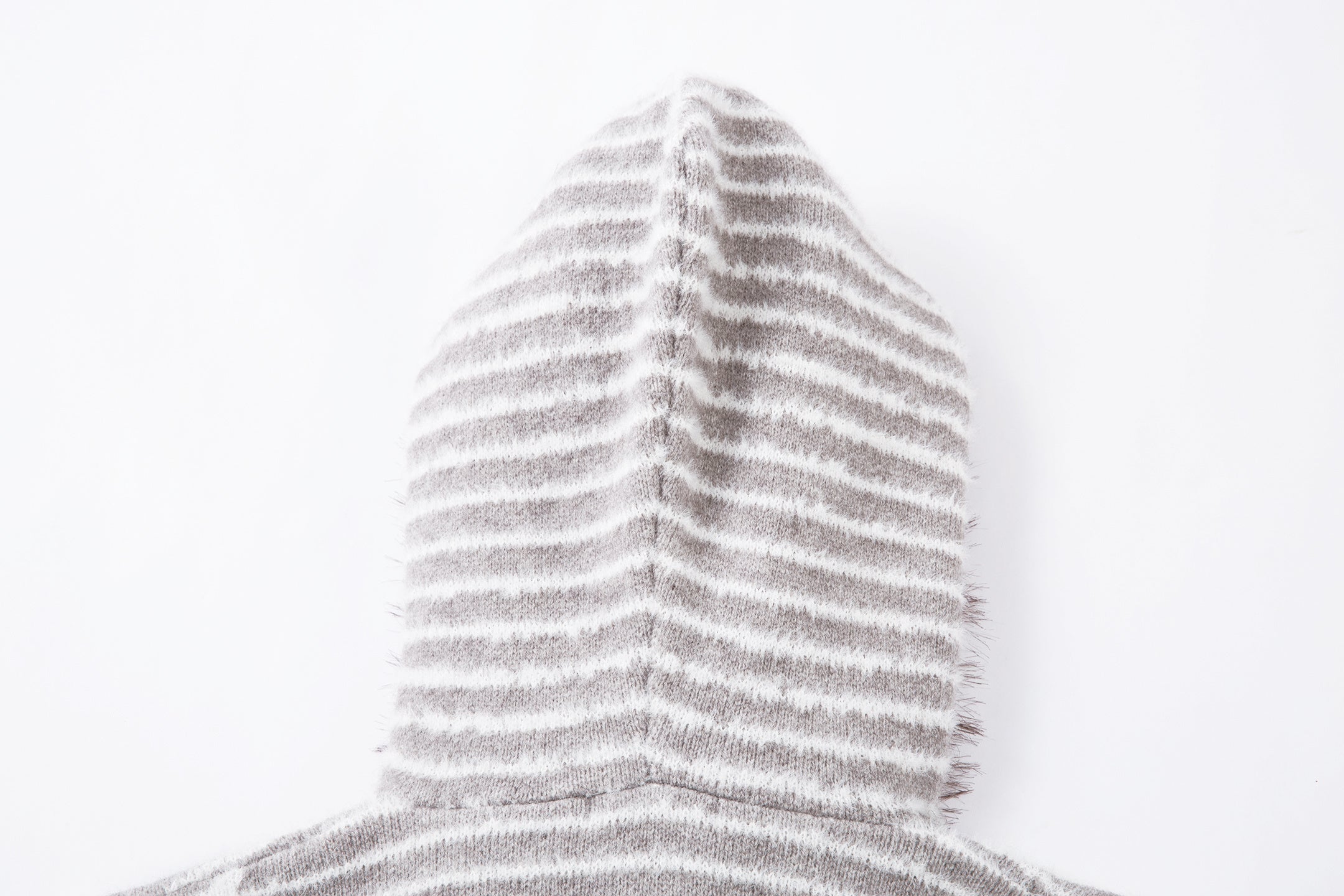 Star Knit Faux Fur Trim Hooded Zip Jacket | SEAKOFF