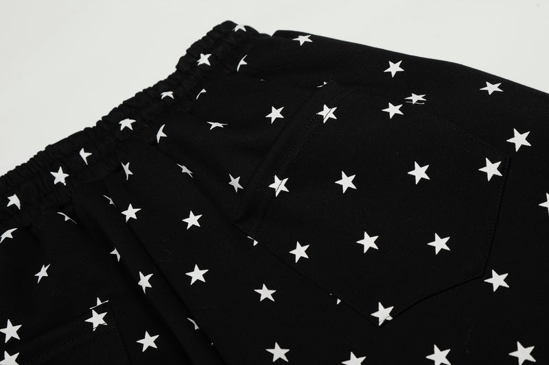 All-Over Star Print Wide-Leg Pants | Y2K Street Style