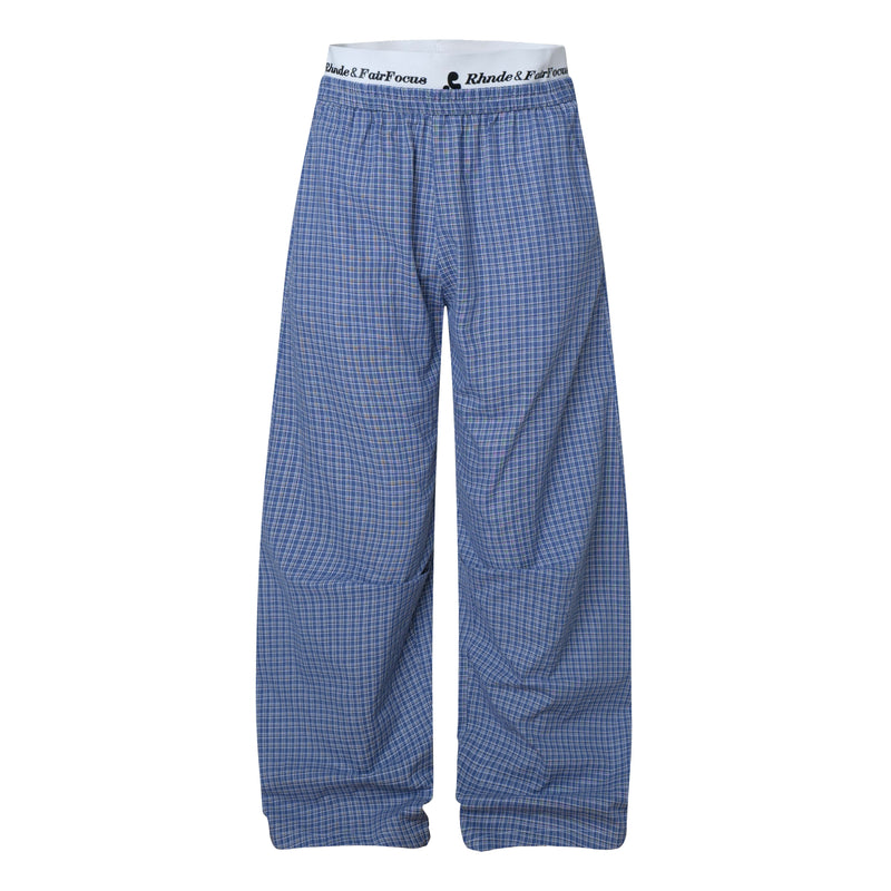 Check Pattern Relaxed Wide-Leg Cotton Pants | SEAKOFF