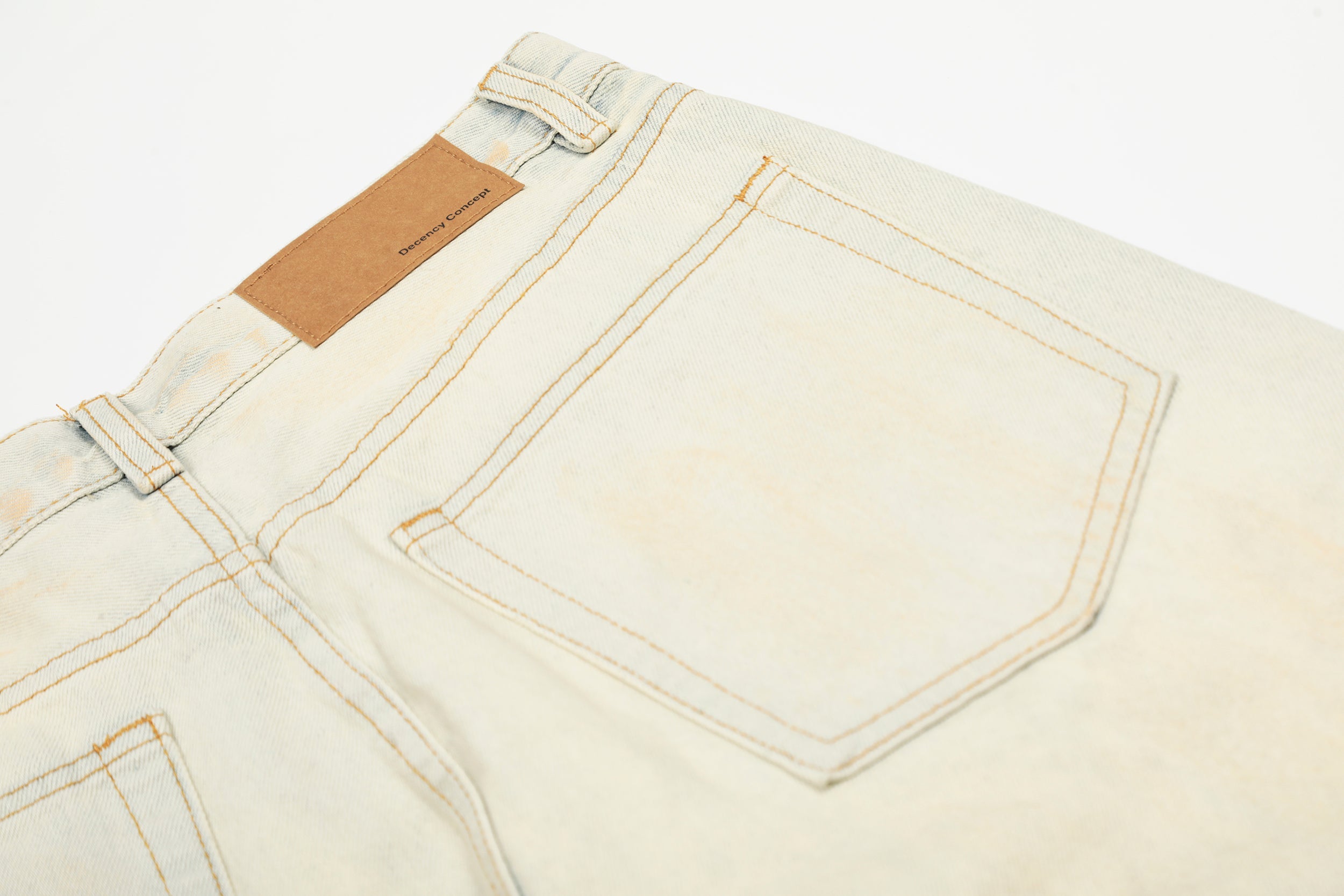 Omirad Cream Distressed Wide-Leg Jeans | Heavy Ripped Denim