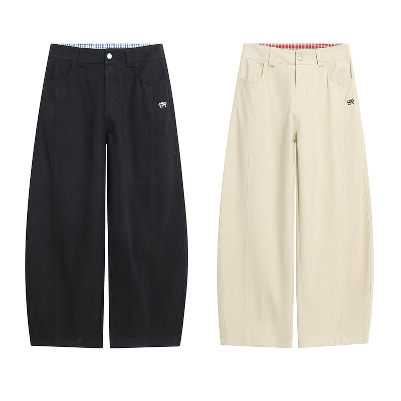 Star Patch Wide-Leg Cotton Pants | Streetwear Graphic Trousers