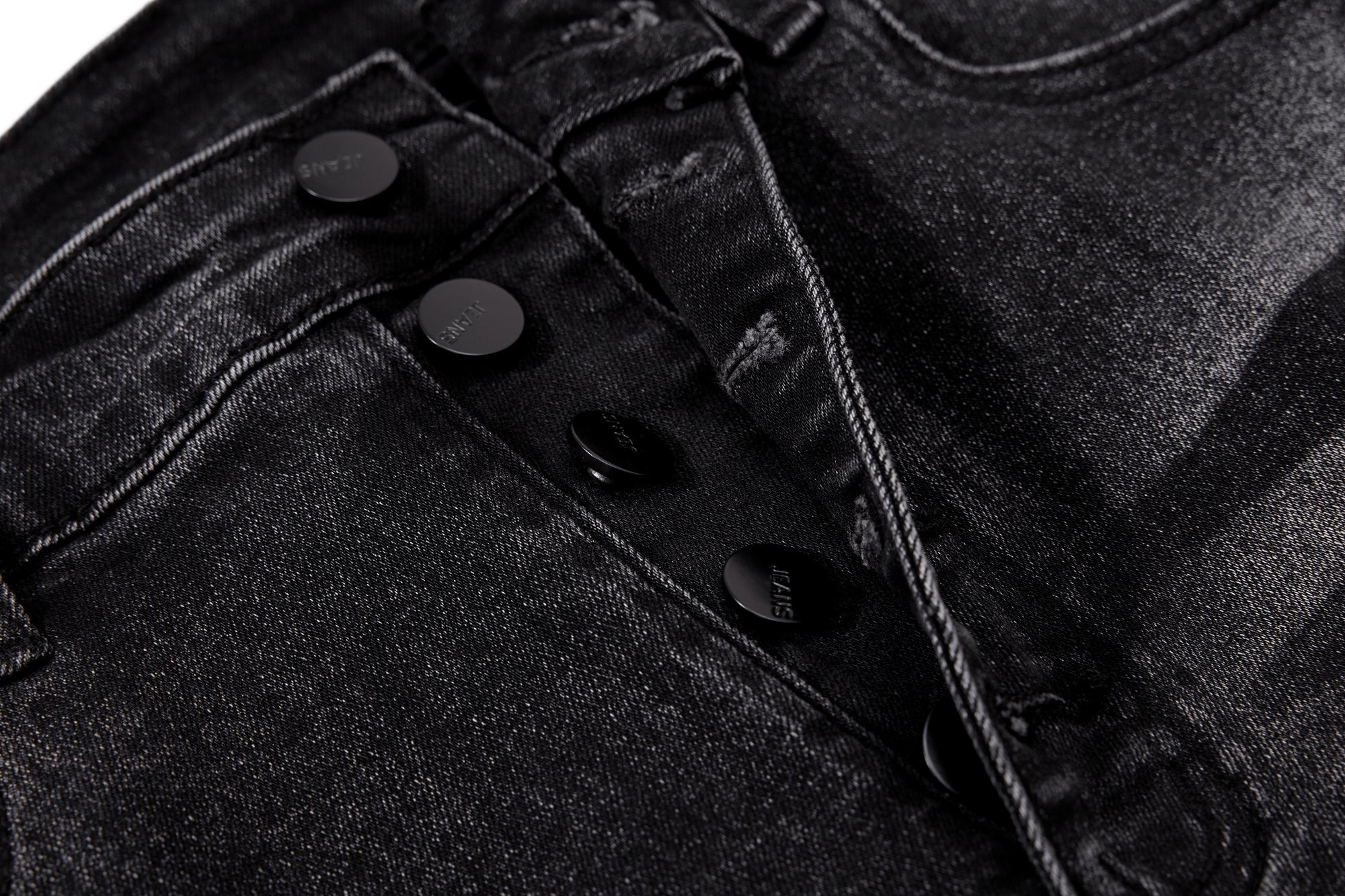 Omirad Stacked Washed Denim Pants | Button Fly Flare Jeans