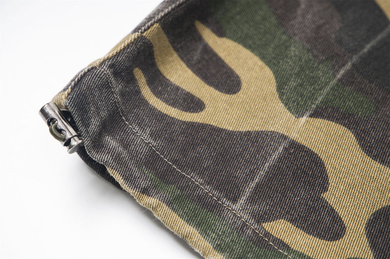 Omirad Camo Wide-Leg Cotton Pants | Military Streetwear
