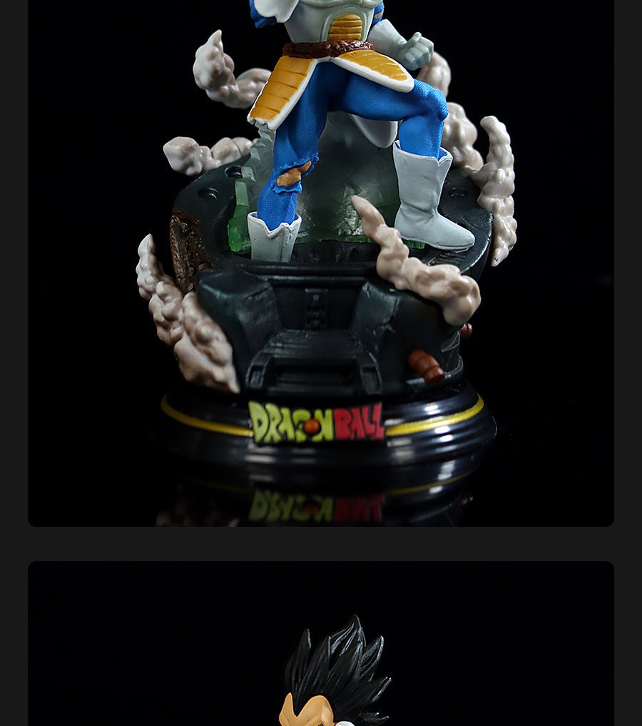 The Seakoff Dragon Ball Z Collectible Figure Set includes a Piccolo figure in a blue and white outfit with a yellow waistband, standing on a smoky-effect circular base displaying &quot;Dragon Ball.&quot; This 17cm figure captures the essence of iconic Dragon Ball Z characters.