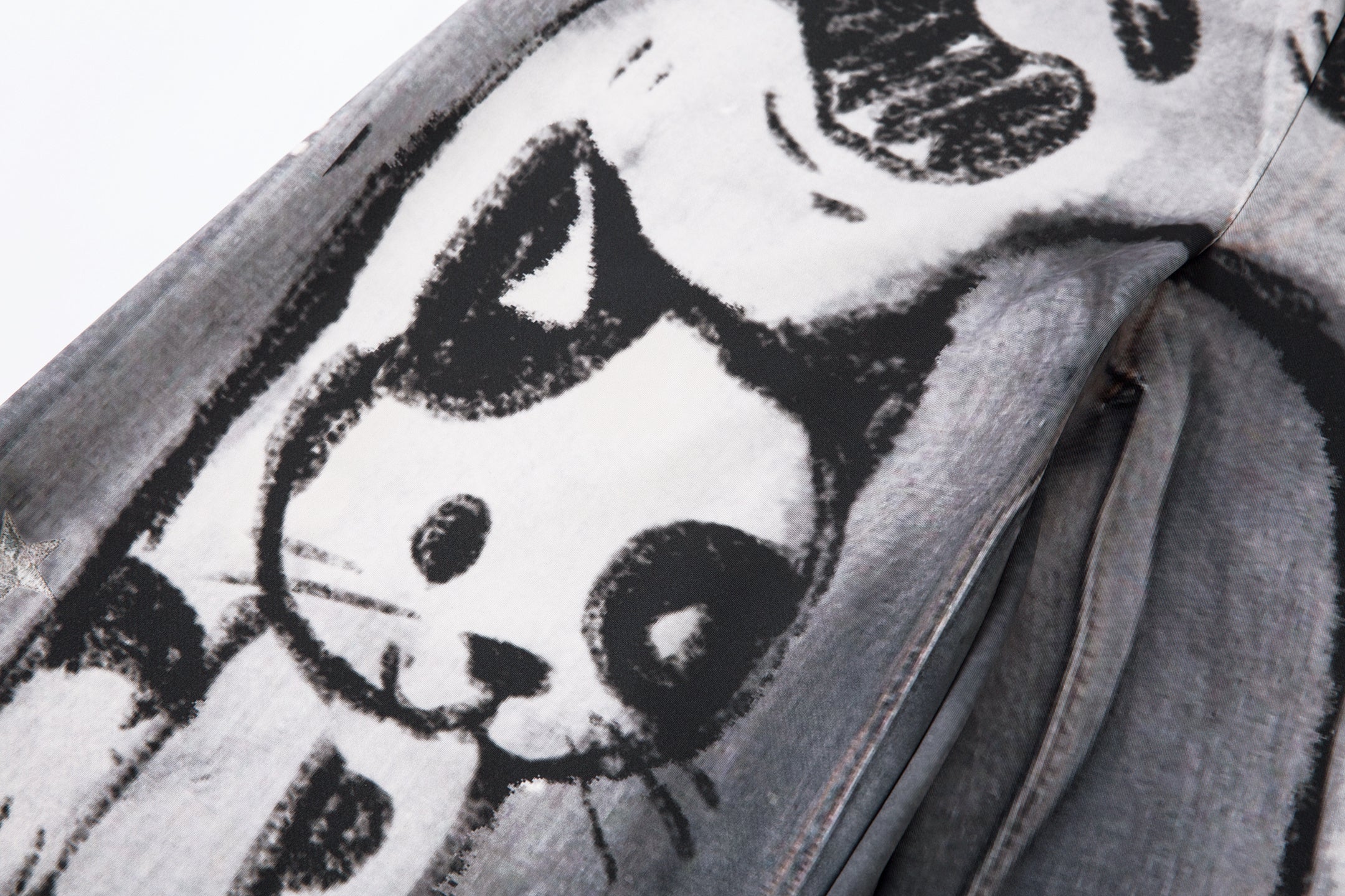Cat Print Barrel Leg Jeans | Washed Grey Street Art Denim