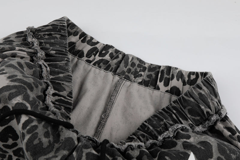 Omirad Leopard Skull Wide-Leg Pants | Y2K Streetwear