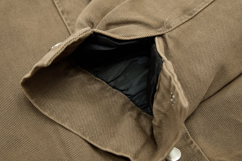 Omirad Layered Utility Bomber Jacket with Faux Fur Collar
