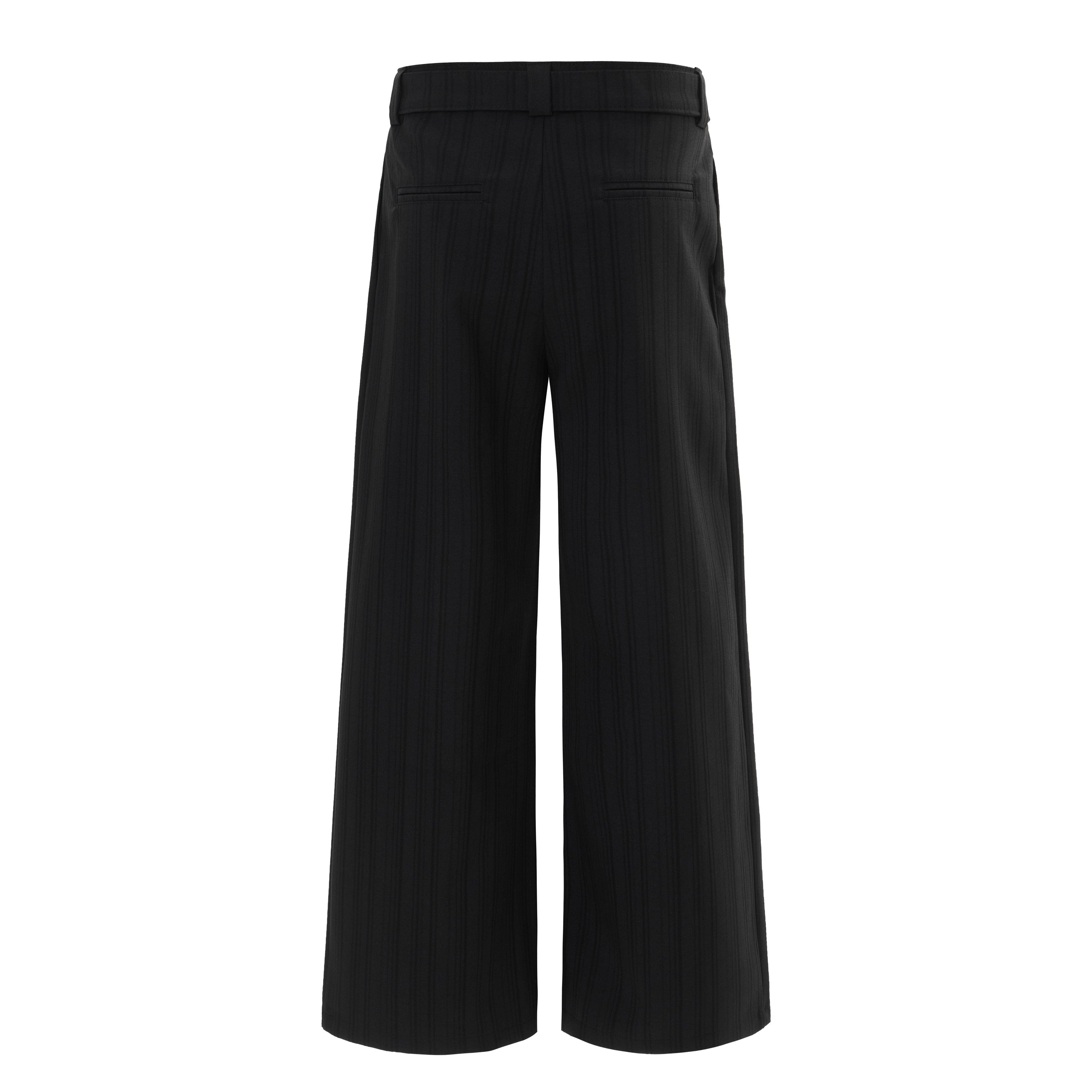Deconstructed Pinstripe Wide-Leg Trousers | Vintage Tailored