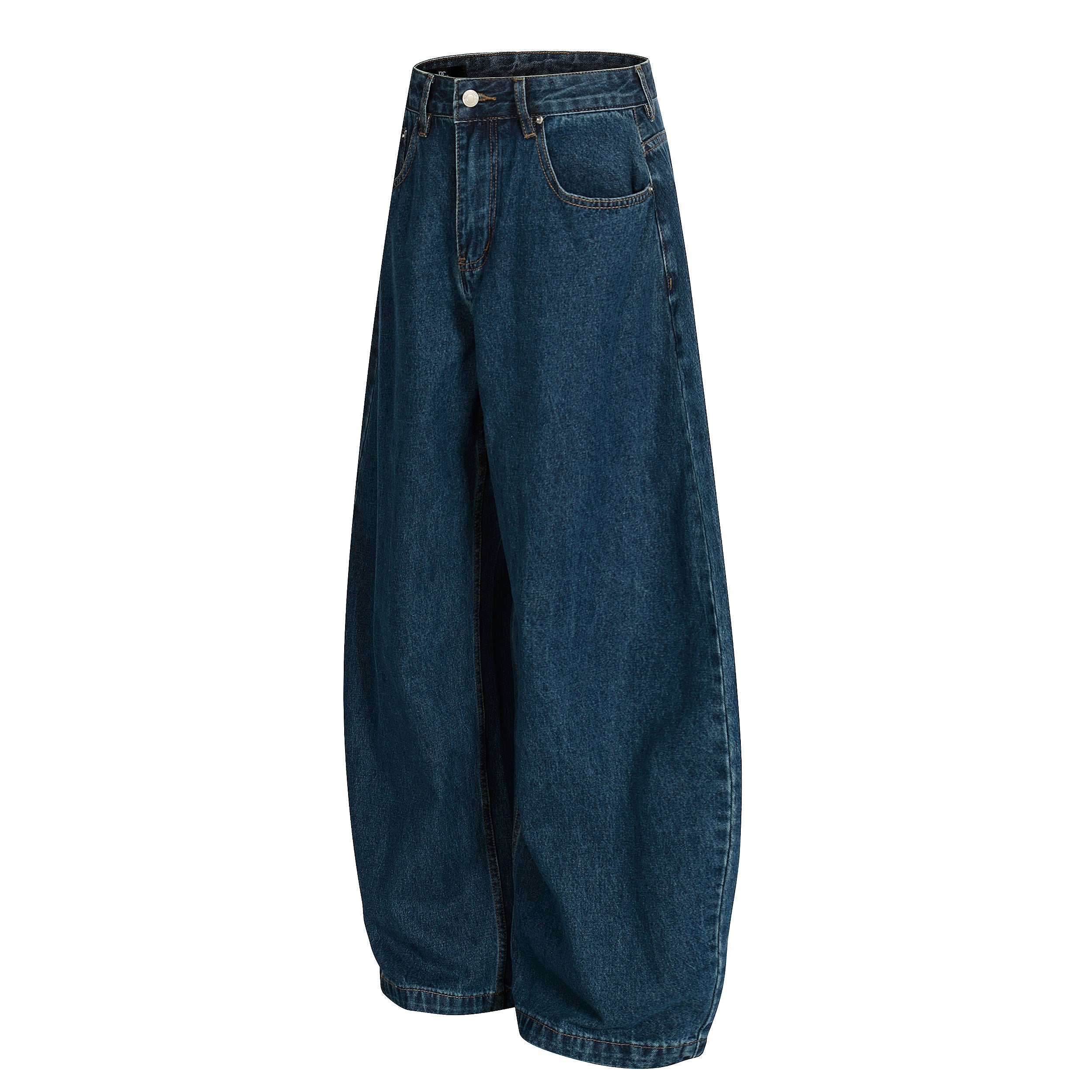 Omirad Deep Indigo Balloon Wide-Leg Jeans | 100% Cotton