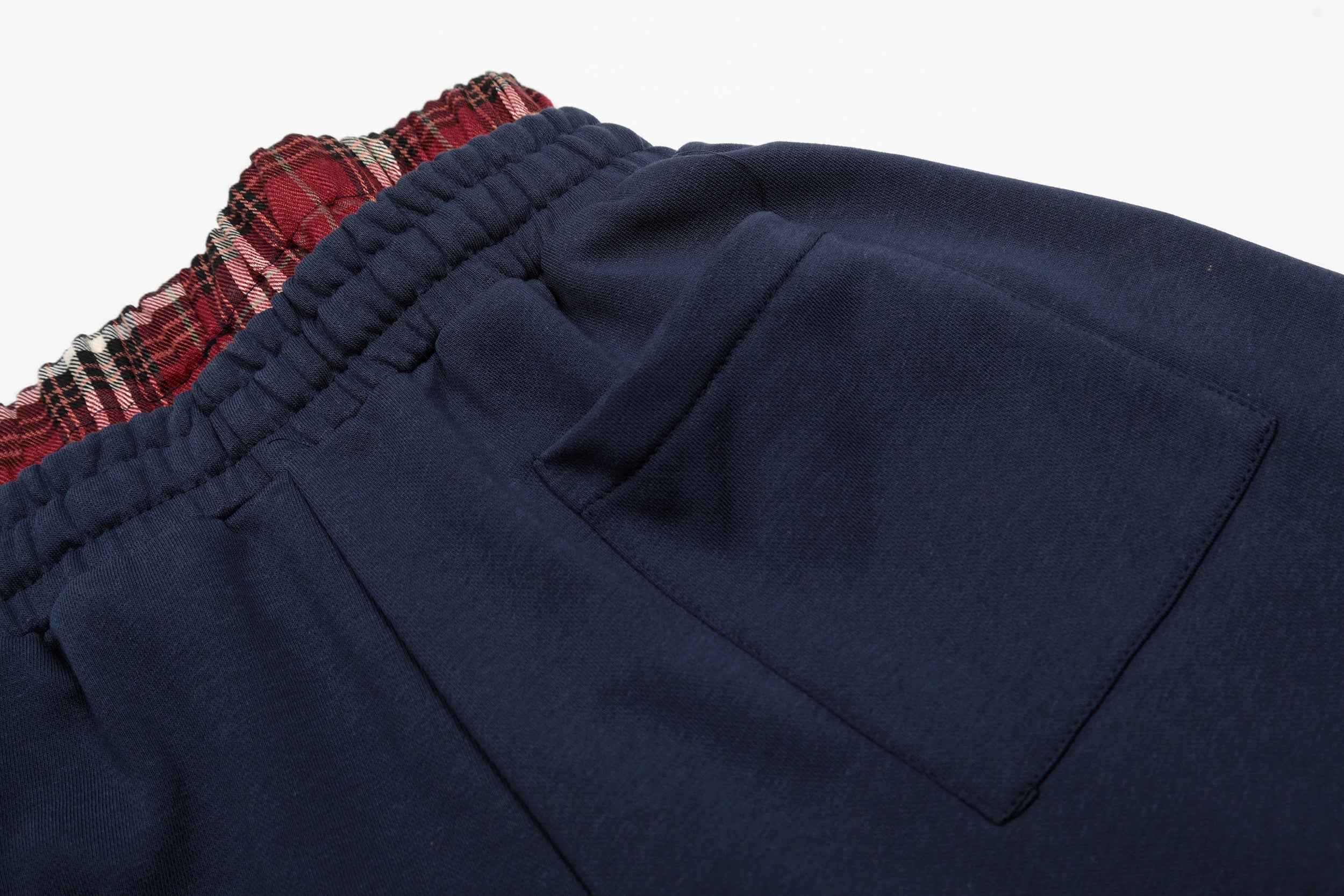 Plaid-Waist Embroidered Logo Shorts | Streetwear Shorts