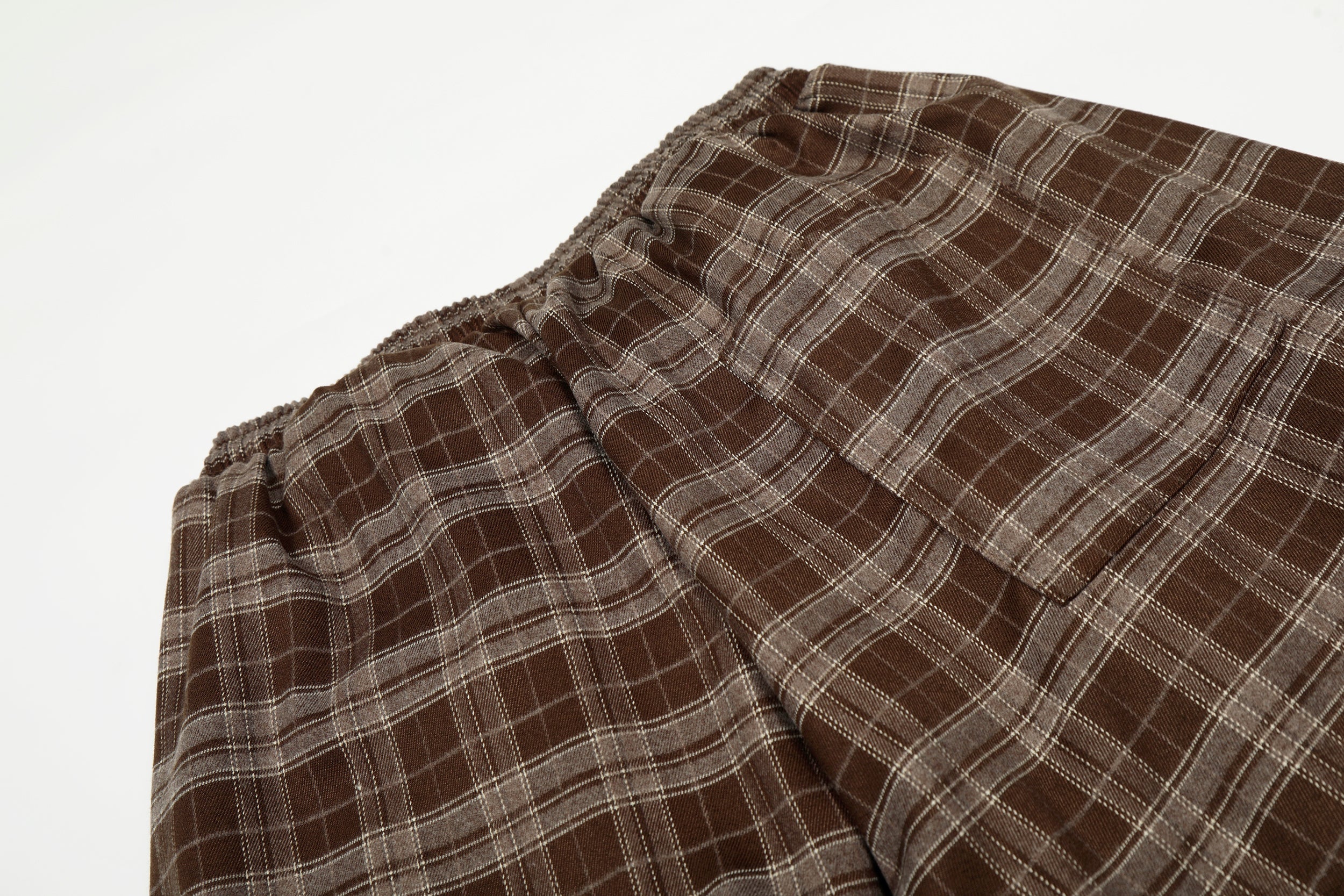 Omirad Brown Plaid Wide-Leg Pants | Streetwear Cargo Style