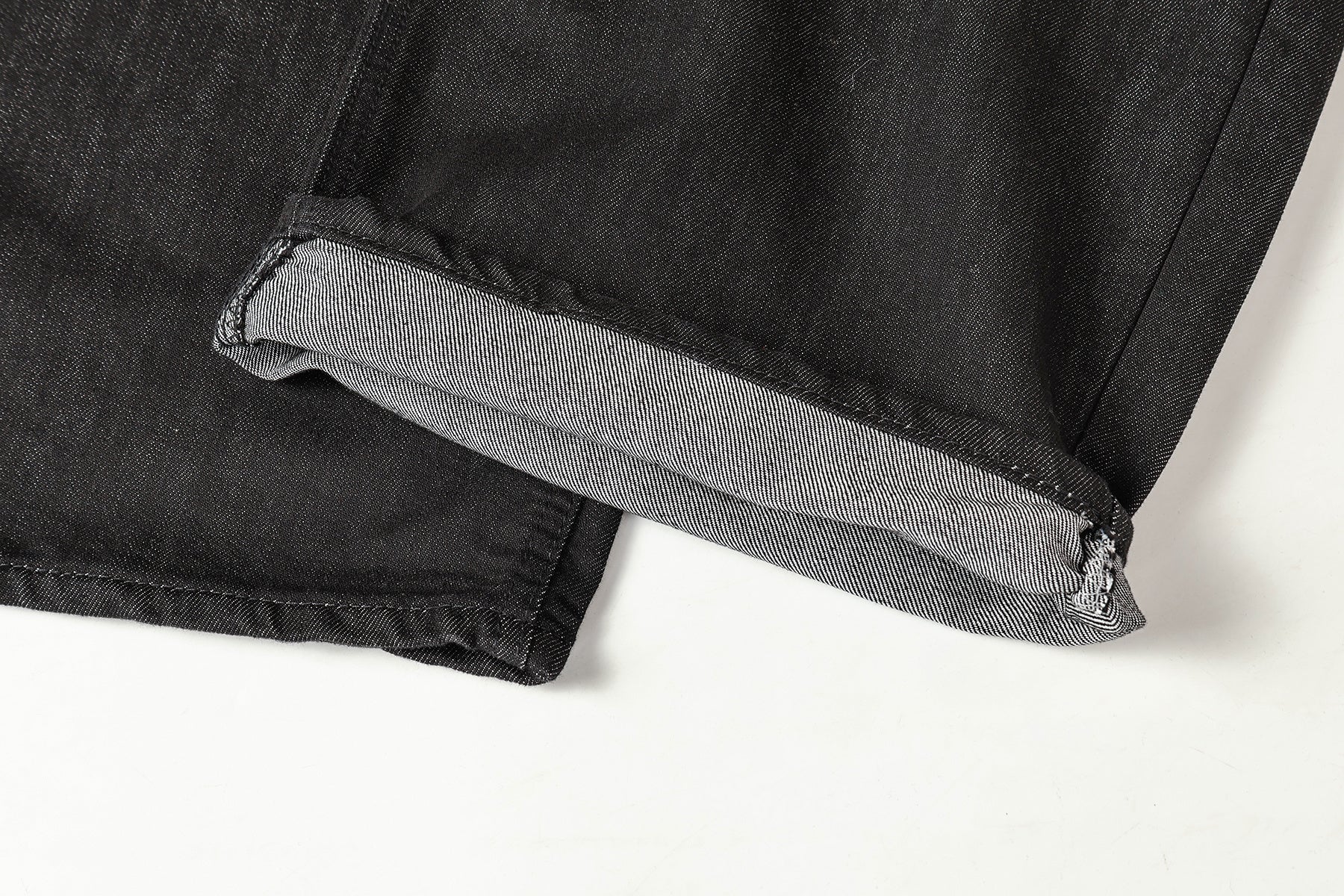 Omirad Cross Pocket Wide-Leg Jeans | Black Denim