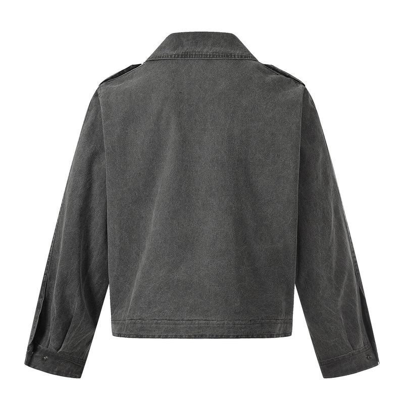 Omirad Vintage Cross Patch Denim Jacket | Washed Cotton