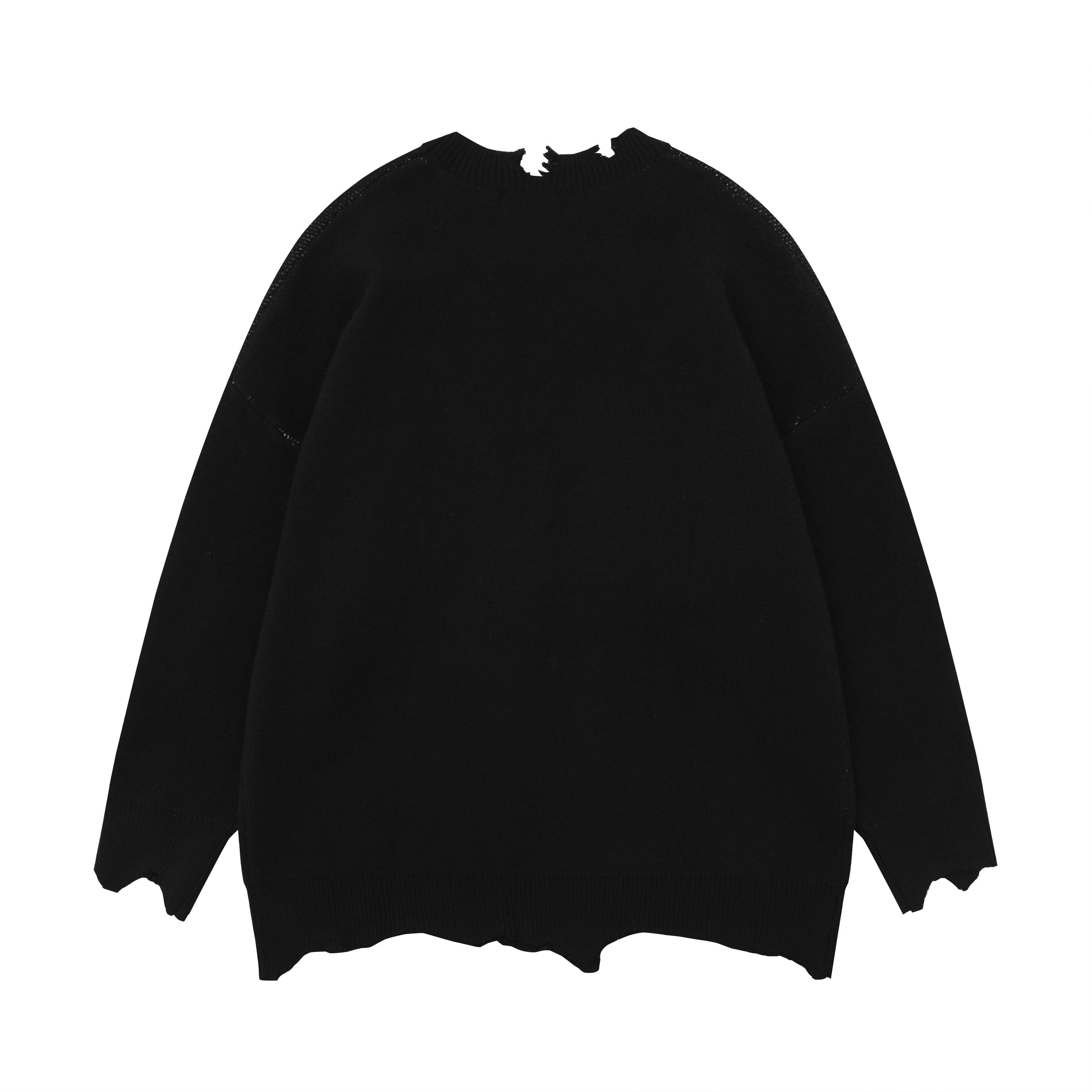 Omirad Flame Spider Distressed Knit Sweater | Gothic Oversized