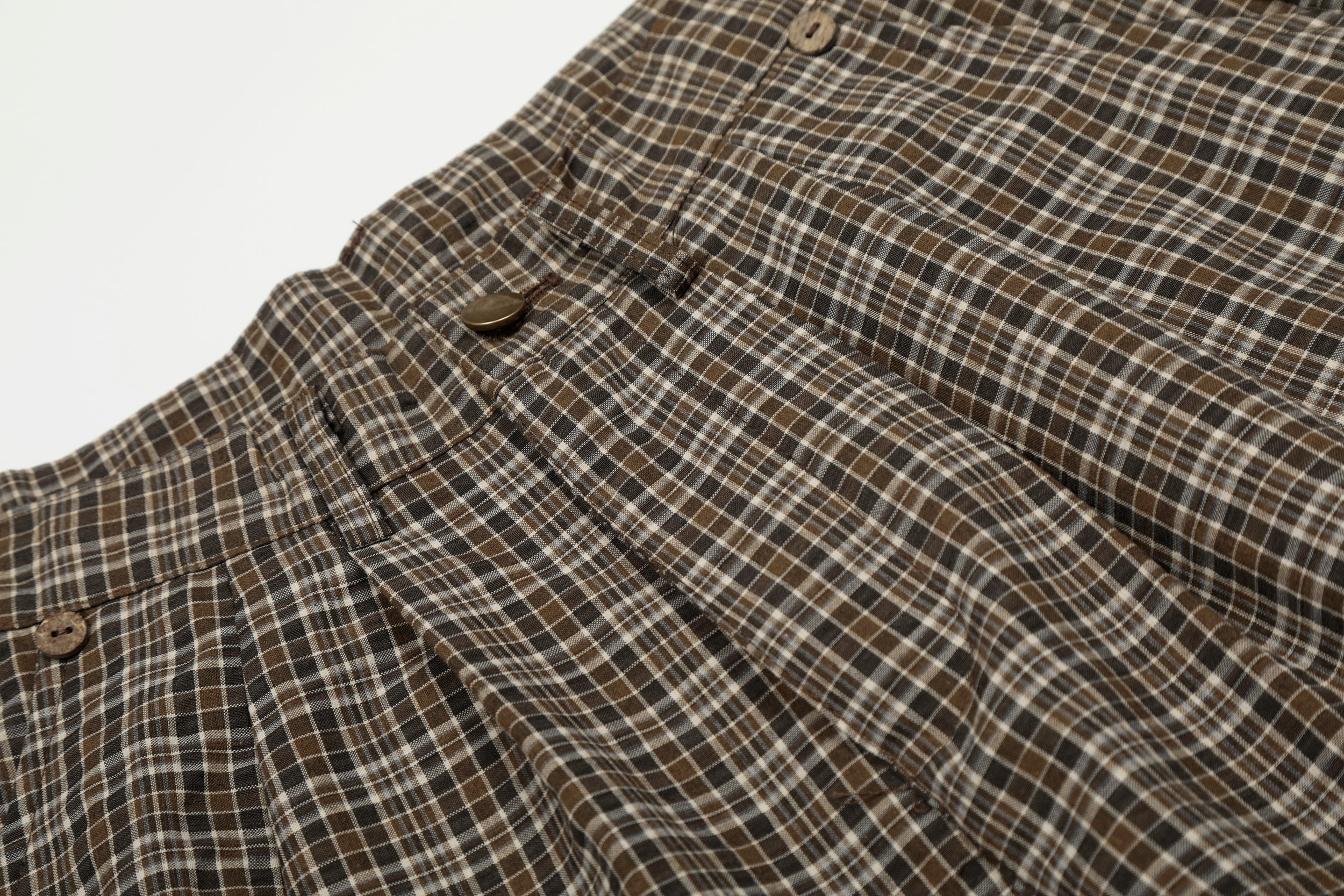 Omirad Vintage Plaid Wide-Leg Pants | 100% Cotton Trousers