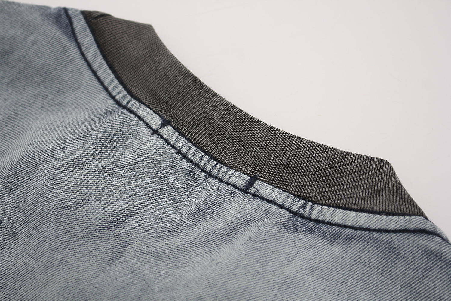 Vintage Washed Distressed Embroidery Graphic T-Shirt