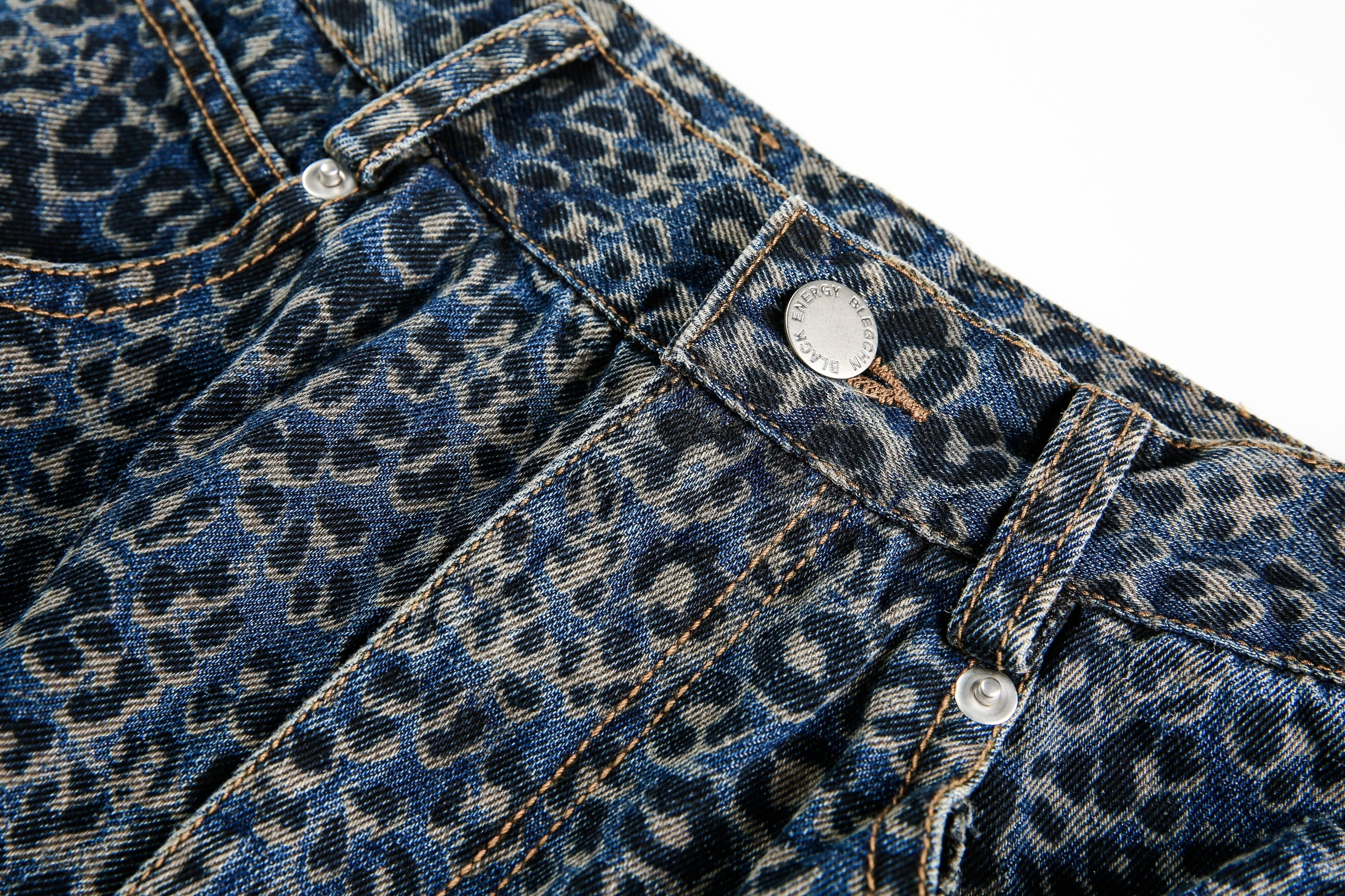 Leopard Print Barrel Leg Jeans | Wide Leg Street Denim