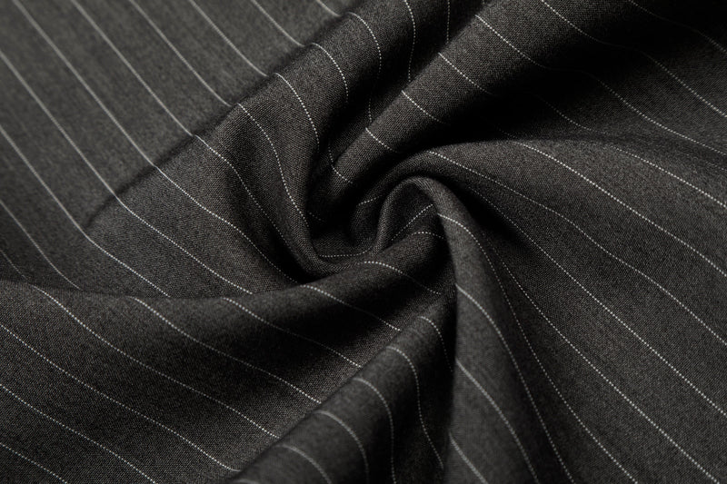 Omirad Pinstripe Wide-Leg Trousers | Grey Tailored Pants