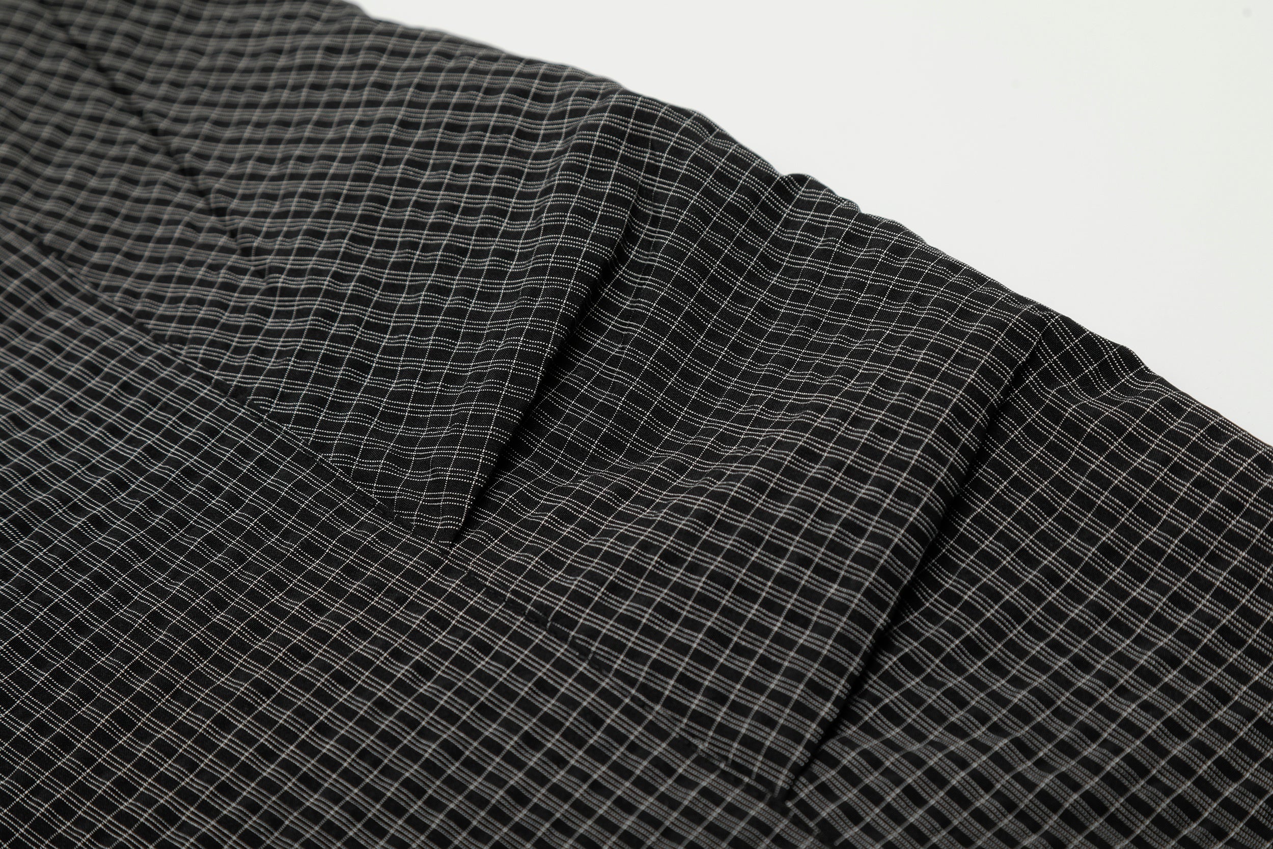 Omirad Micro-Check Curved-Leg Wide Trousers