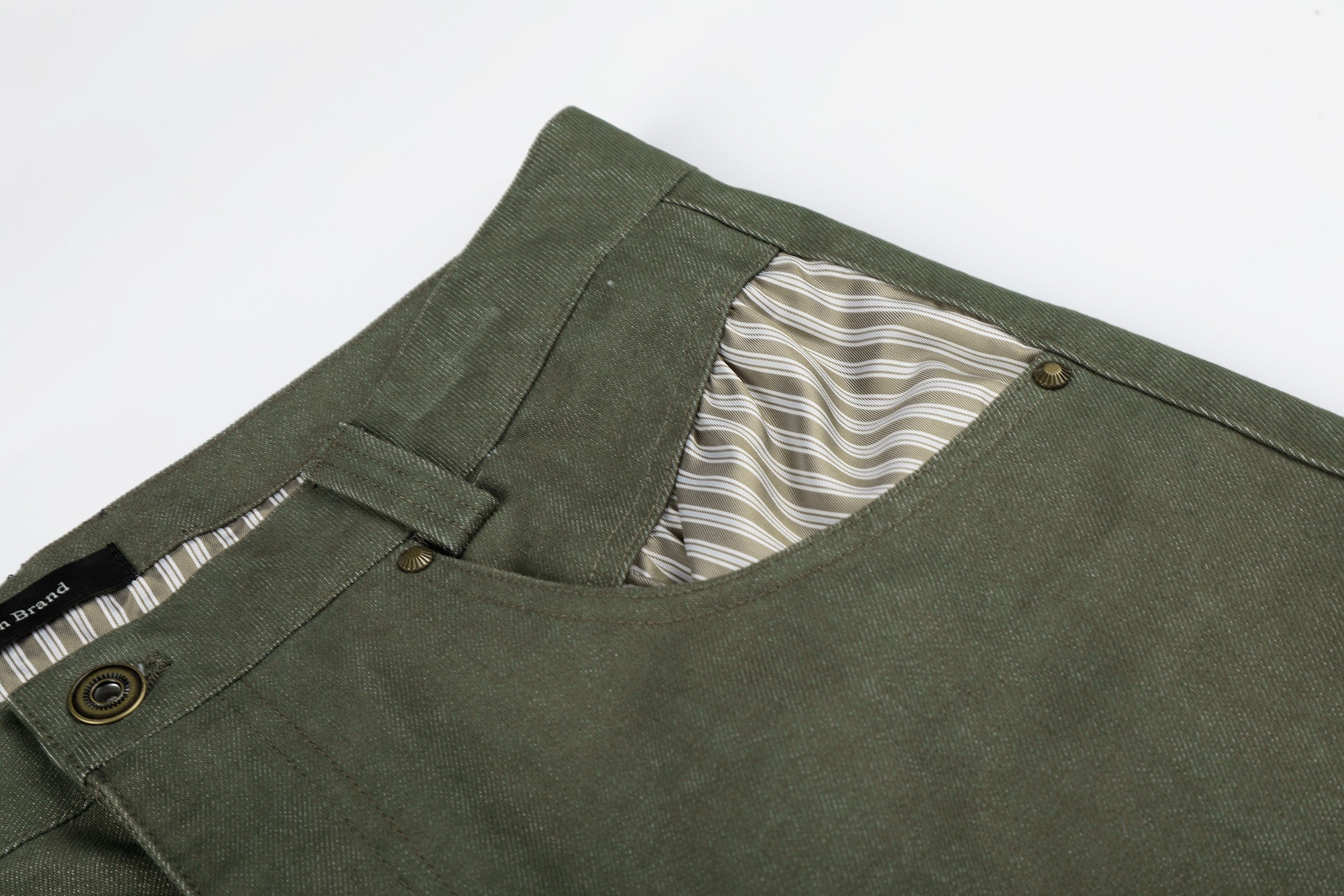 Omirad Vintage Utility Wide-Leg Fold-Hem Pants | Army Green