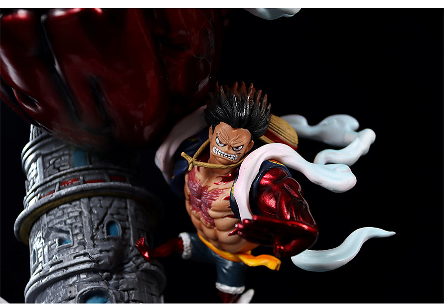 Luffy Gear 5 Action Figurine – 28cm with Fiery Attack and Dynamic Base, Limited Edition – One Piece Collectible