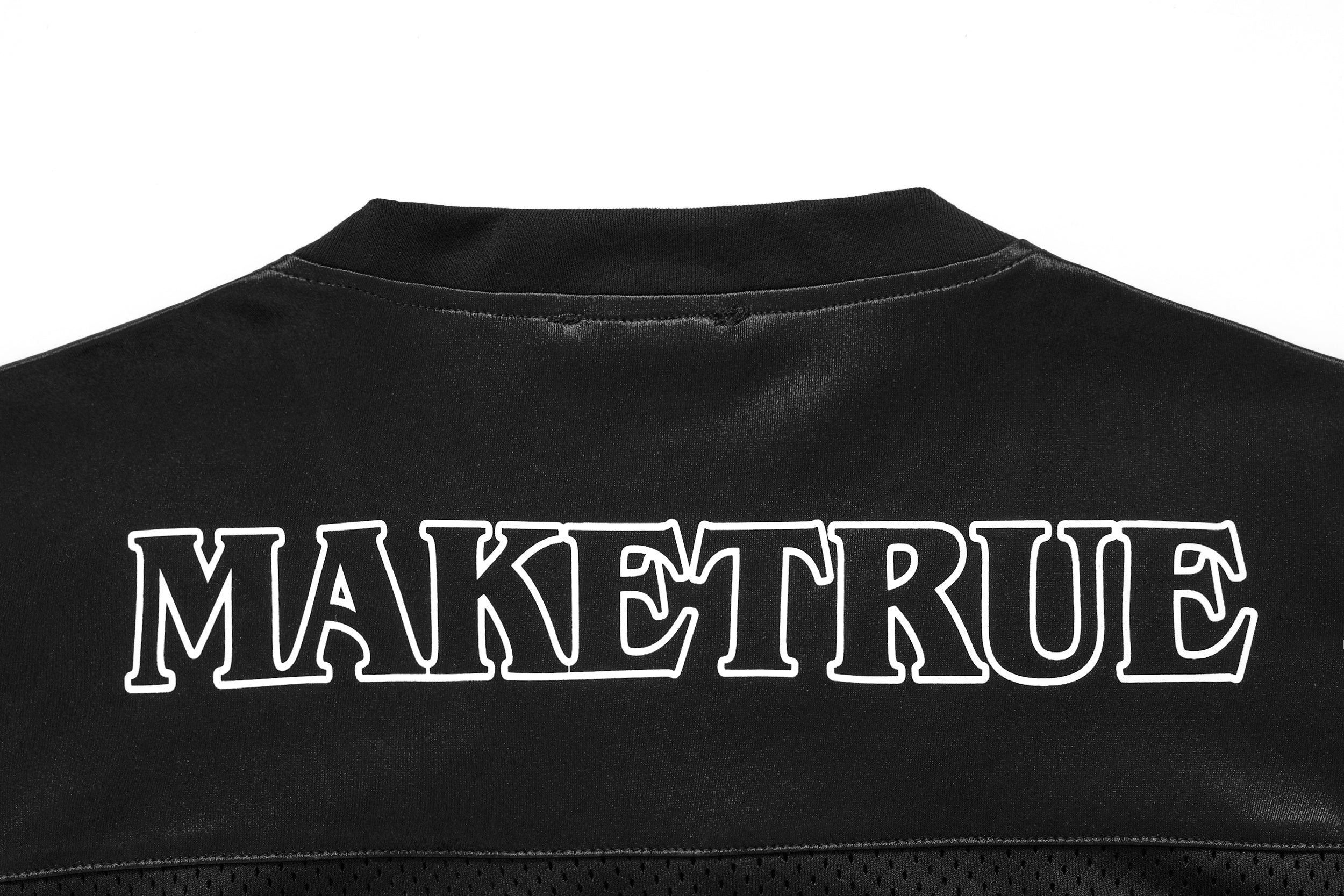 Gothic Mesh Football Jersey Tee | Oversized Streetwear Top
