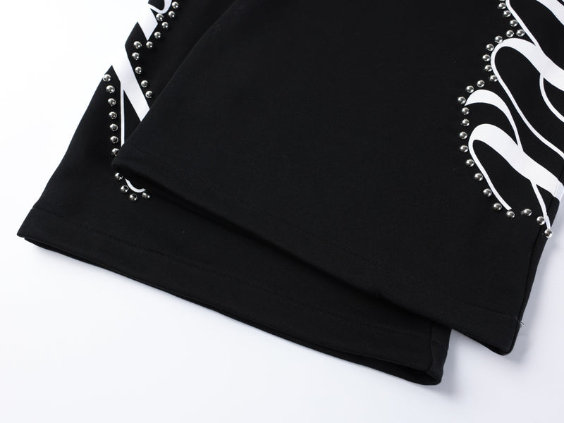 Omirad Studded Script Sweatpants | Wide-Leg Streetwear