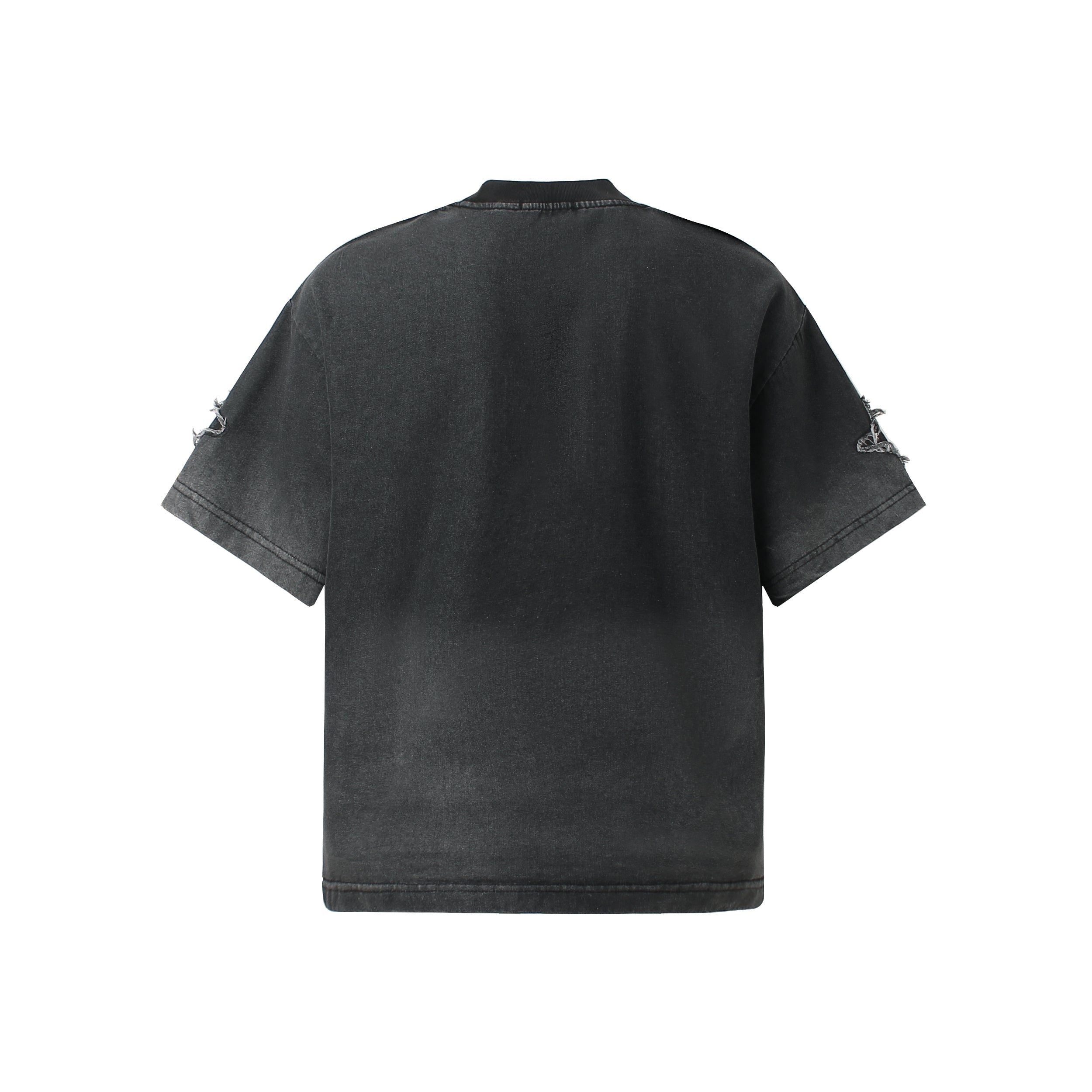 Distressed Star Patch Graphic T-Shirt | Vintage Washed Streetwear