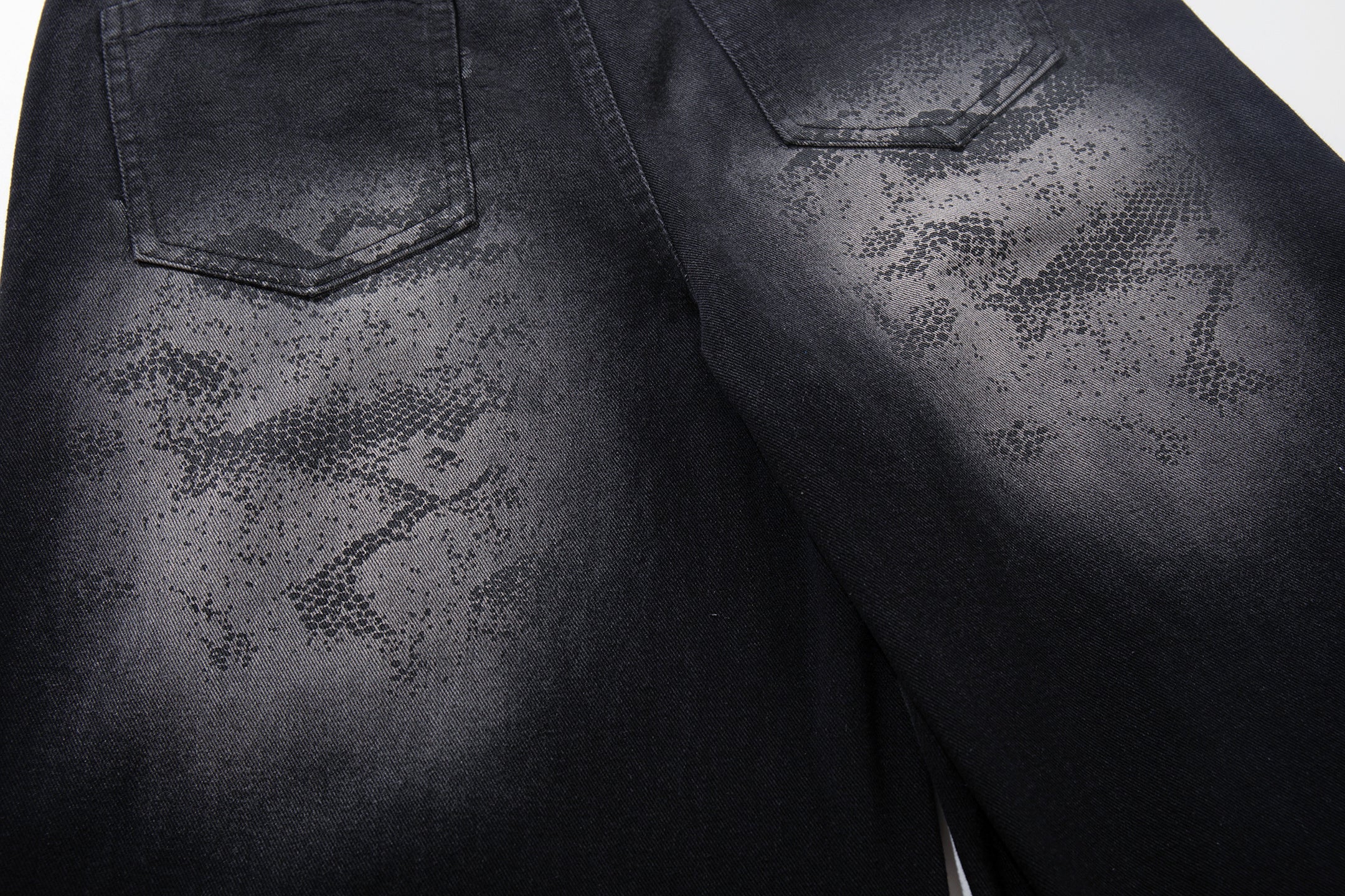 Shadow Camo Wide-Leg Jeans | Dark Streetwear Denim