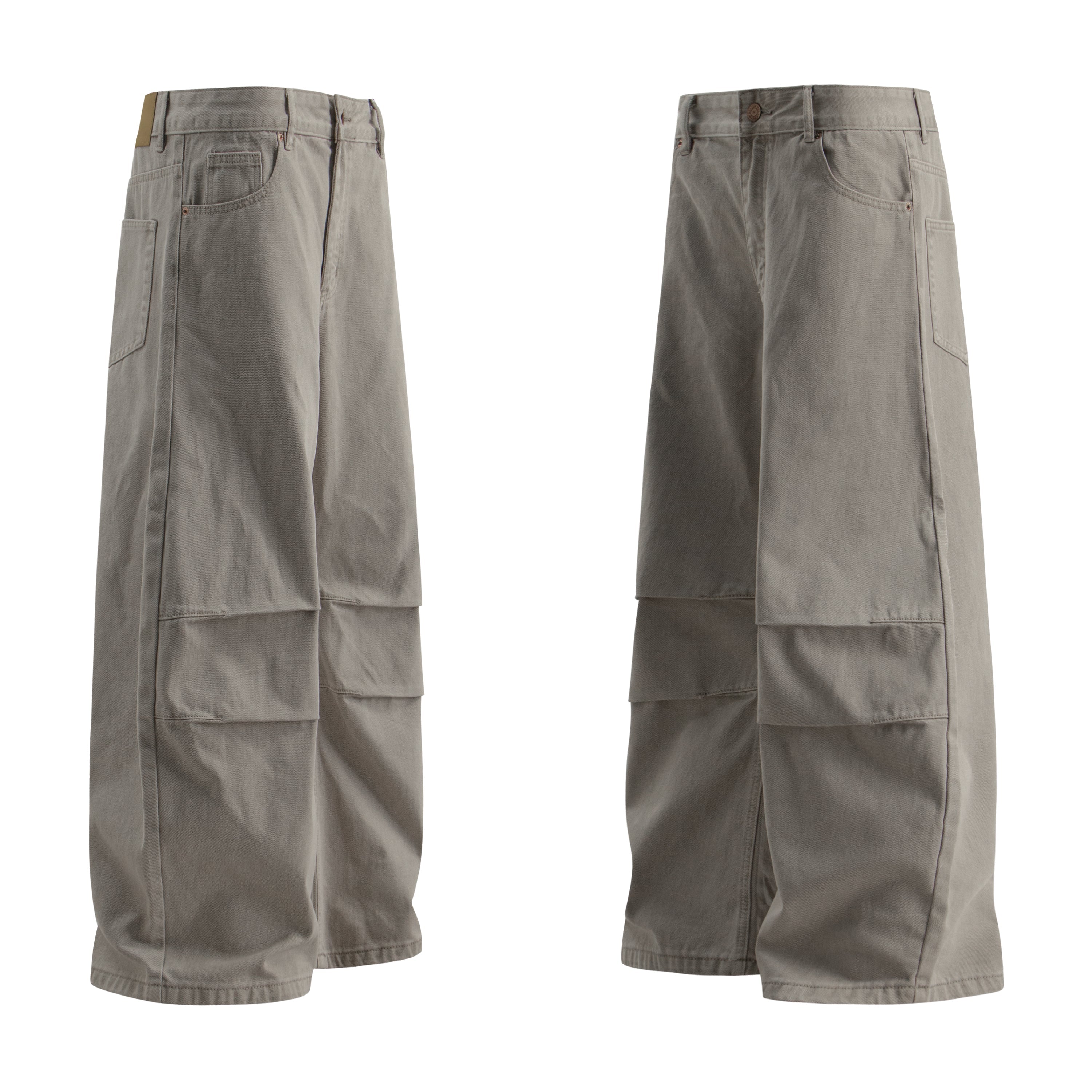 Panel Washed Wide-Leg Denim Pants | Streetwear Jeans
