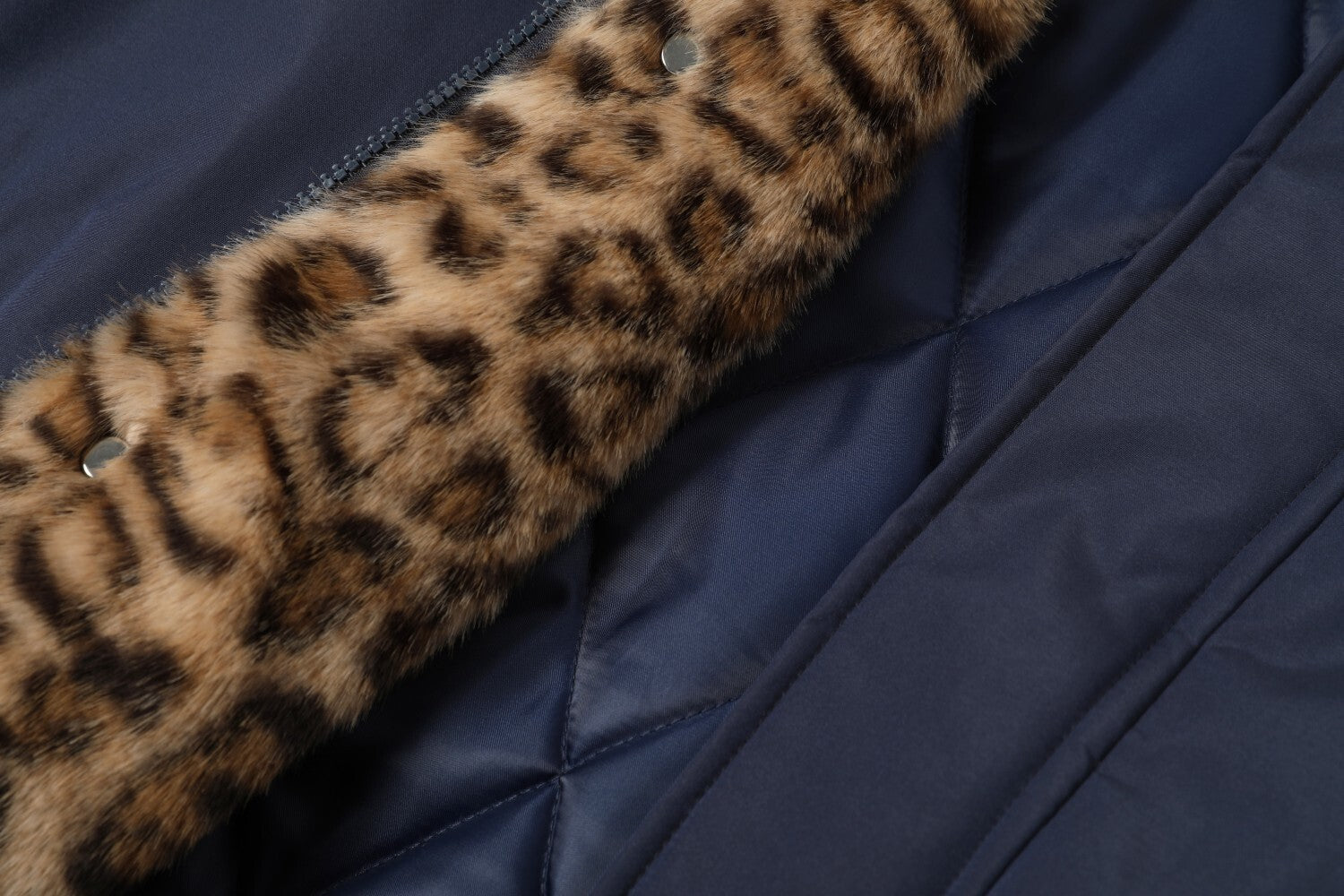 Leopard-Lined Military Bomber Jacket | Streetwear Winter Coat