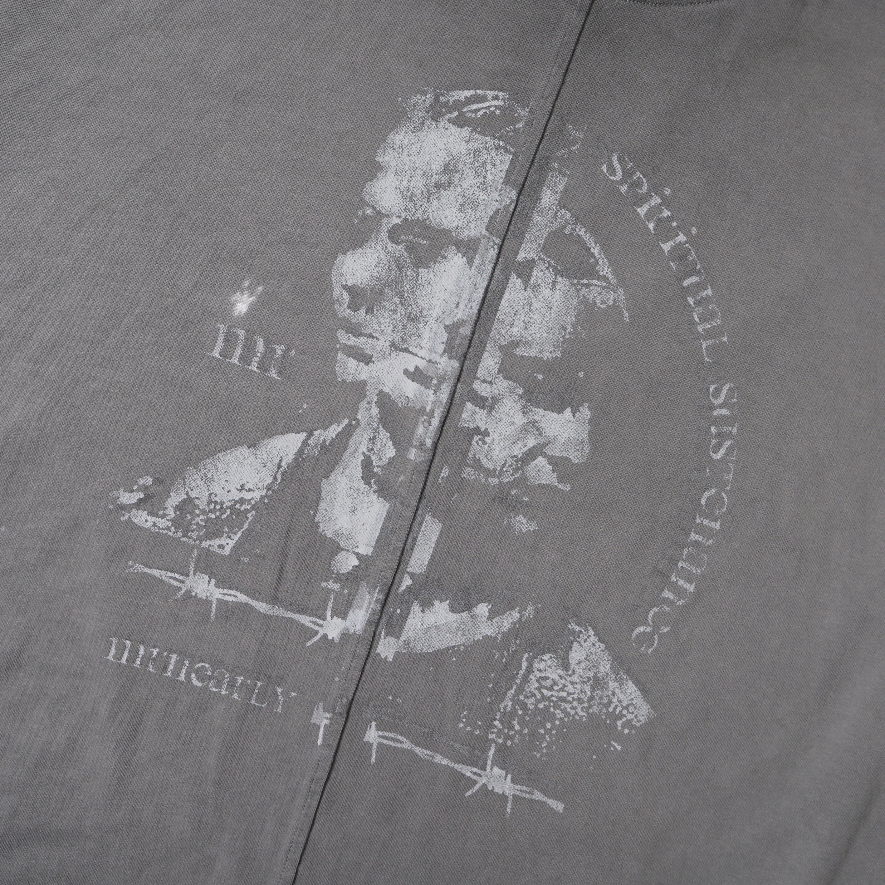 Omirad Layered Portrait Long Sleeve Tee | Washed Grey