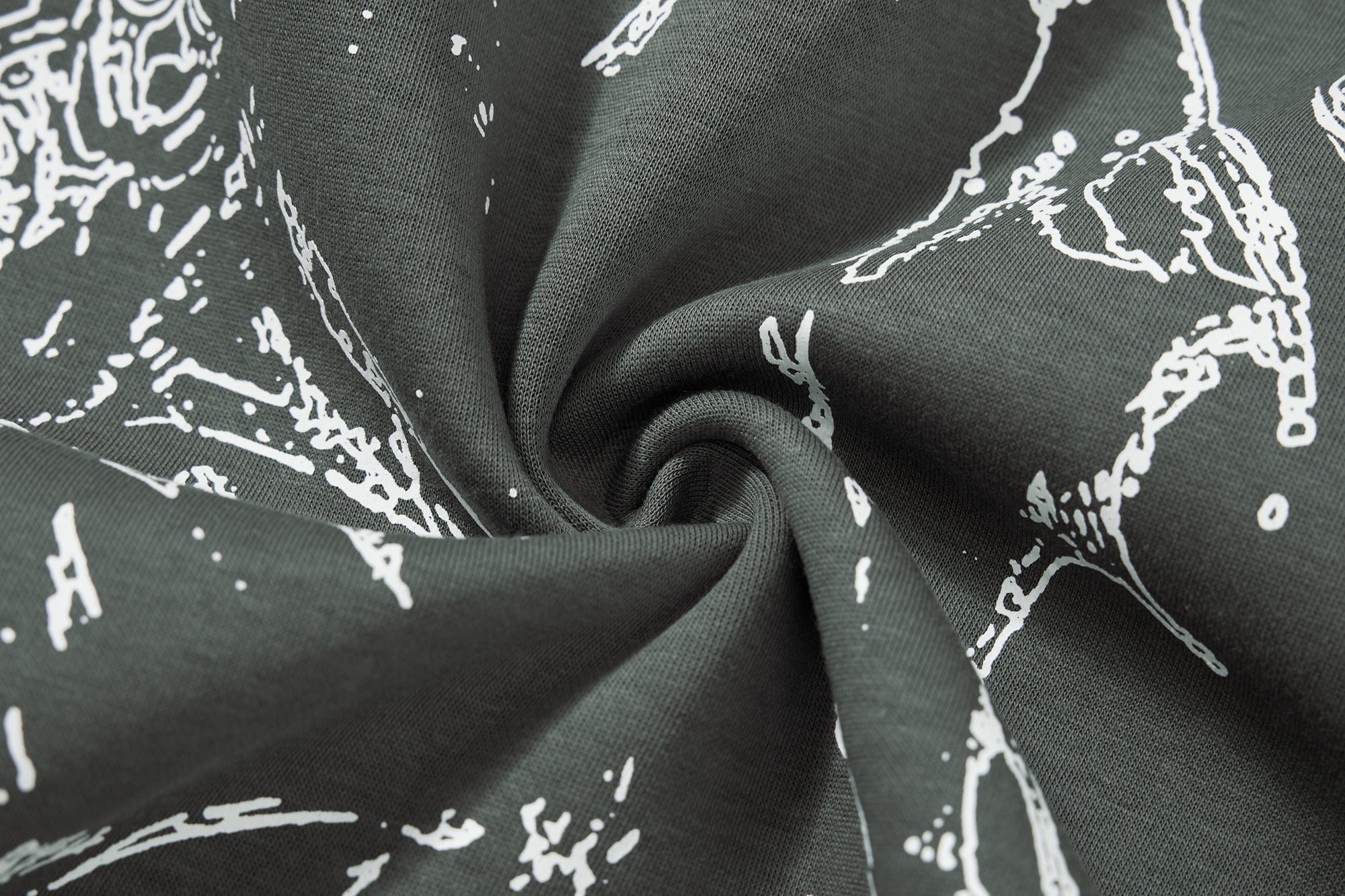 Gothic Line Art Zip-Up Hoodie | Dark Streetwear Cotton