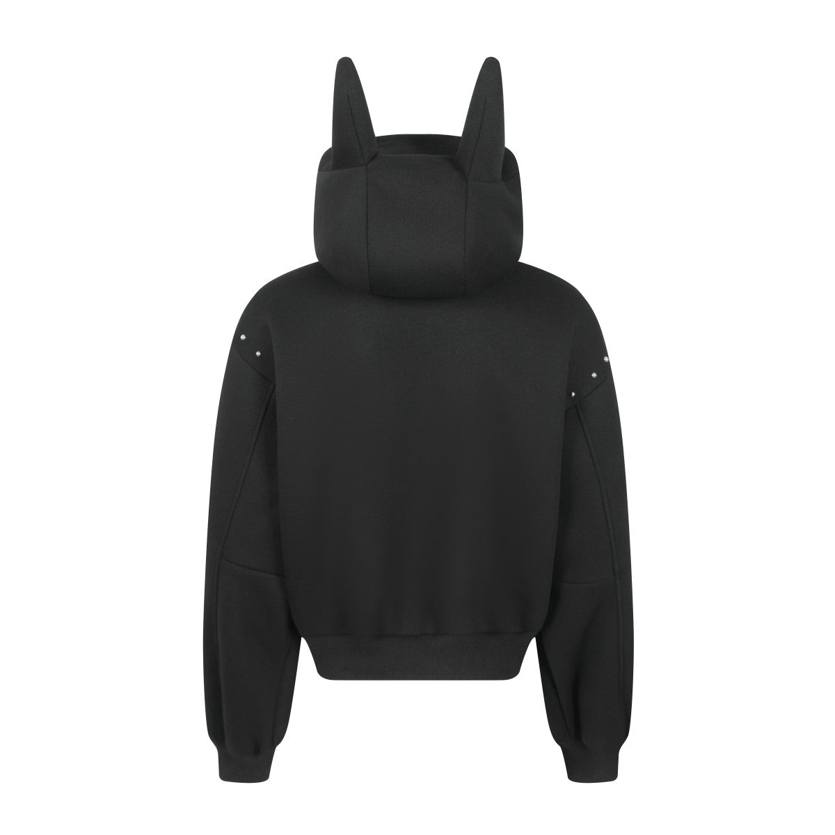 Omirad Devil Horn Studded High-Neck Zip Hoodie | Oversized Fit