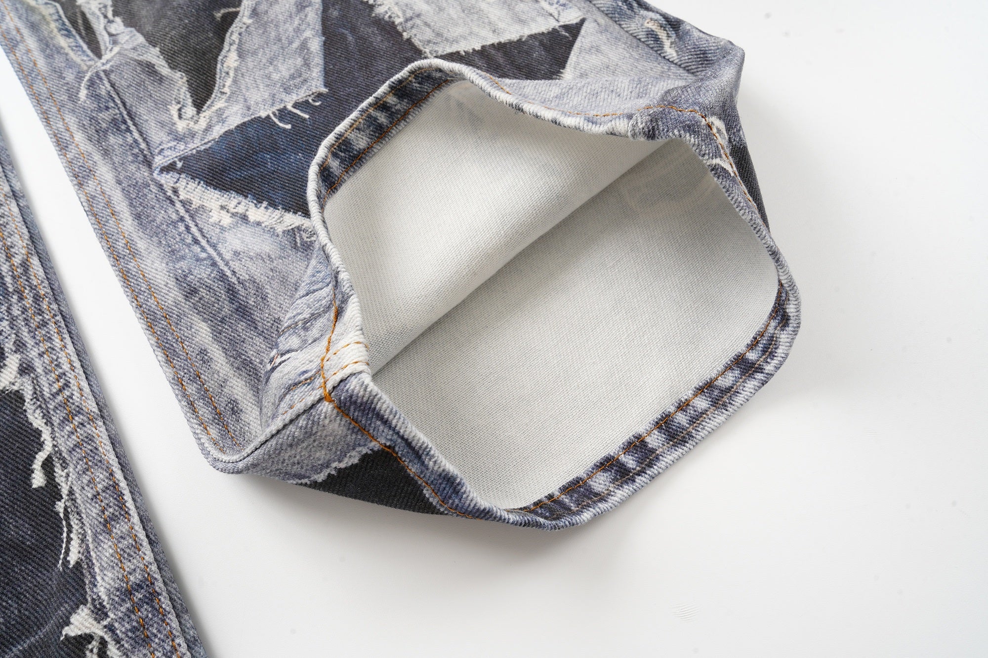 Distressed Patchwork Wide-Leg Jeans | Y2K Streetwear Denim