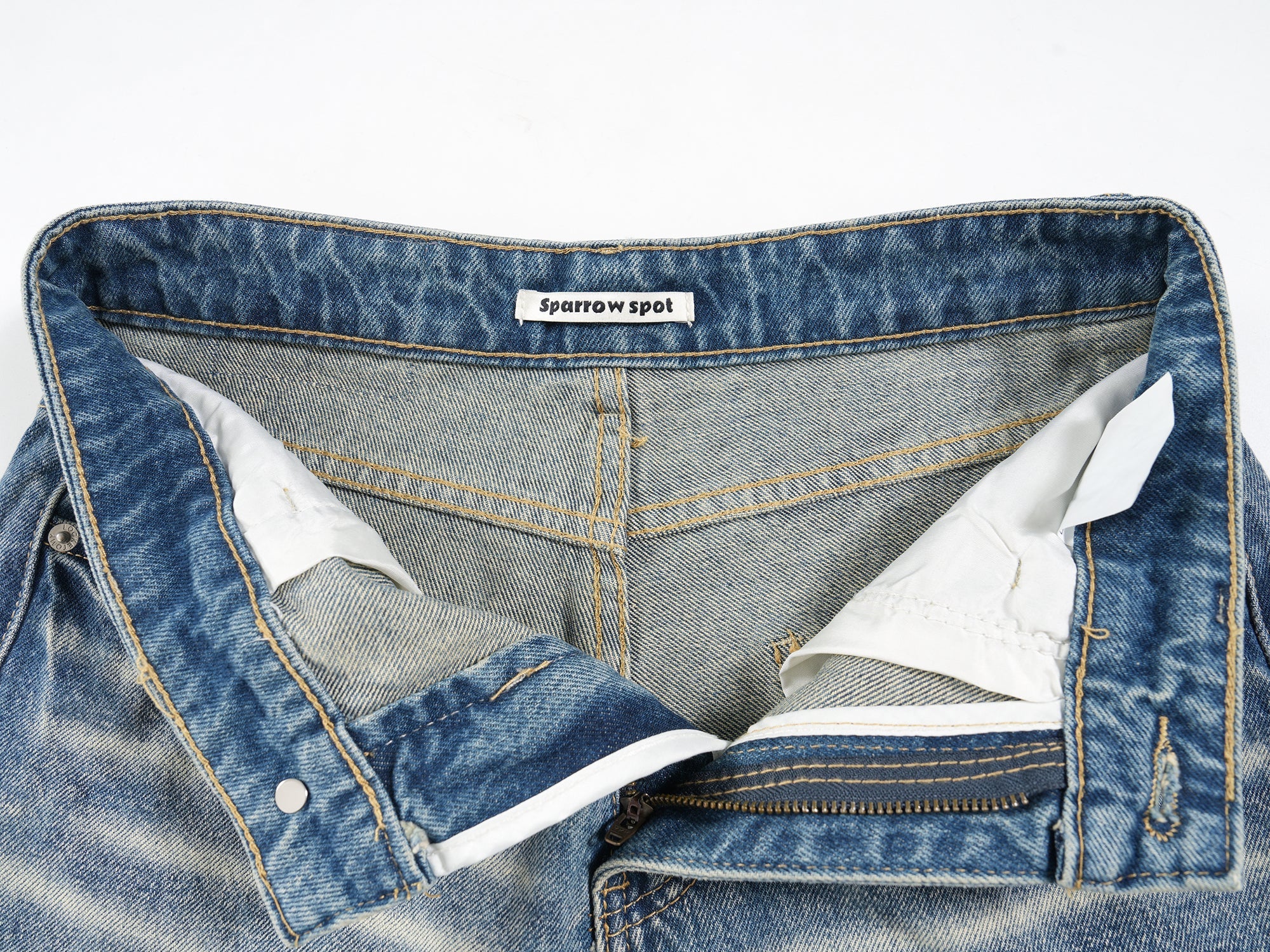 Omirad Faded Wide-Leg Denim Shorts | Vintage Wash Streetwear