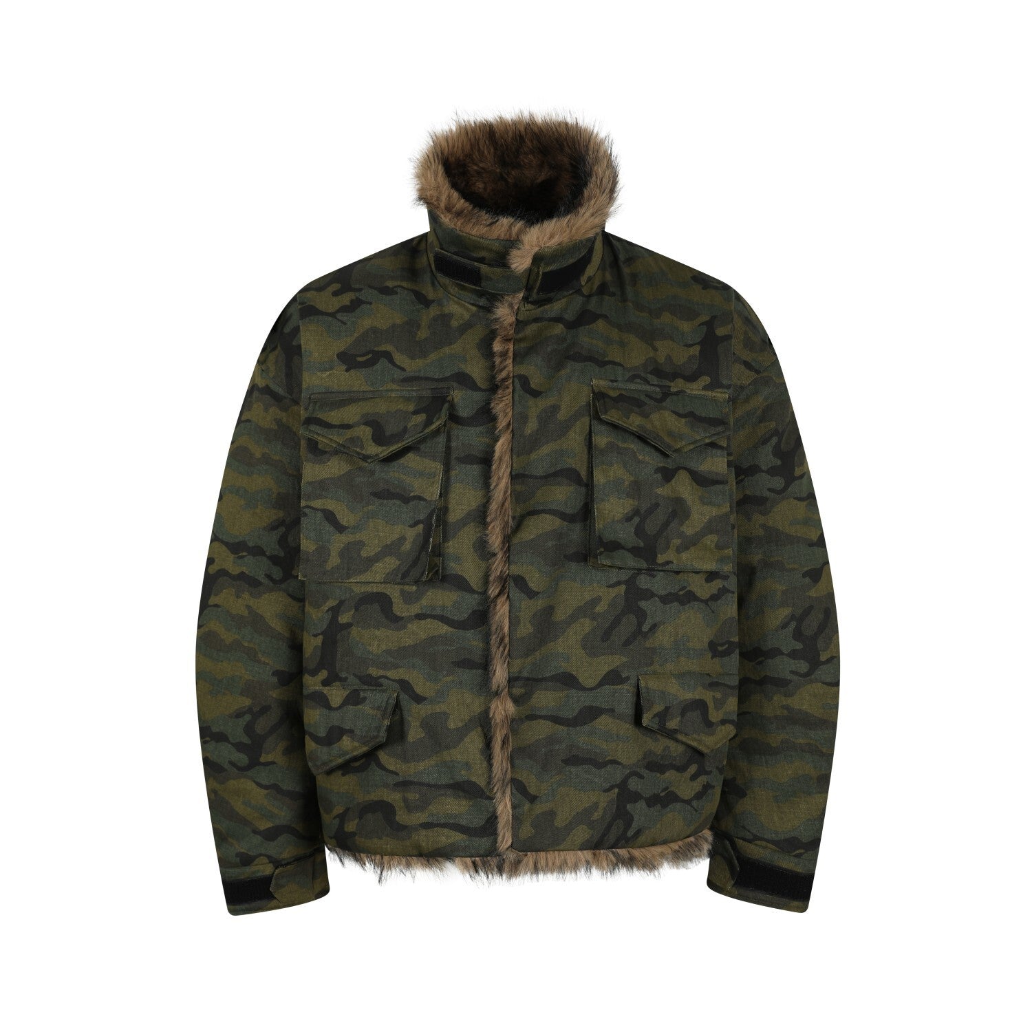 Omirad Camo Fur-Lined Jacket | Military Streetwear