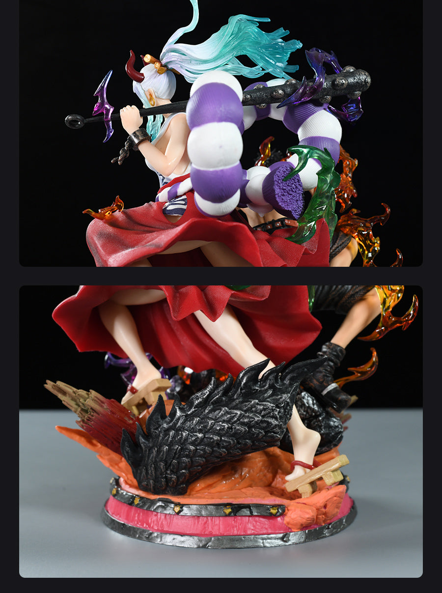 Ace and Yamato Action Figurine – 30cm with Flaming Effects – One Piece Collectible