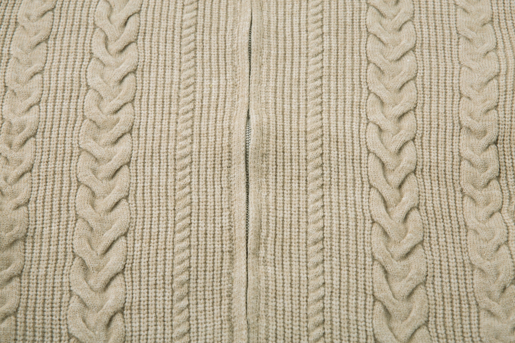 Cable Knit Zip-Up Sweater Jacket | Structured Knit Cardigan
